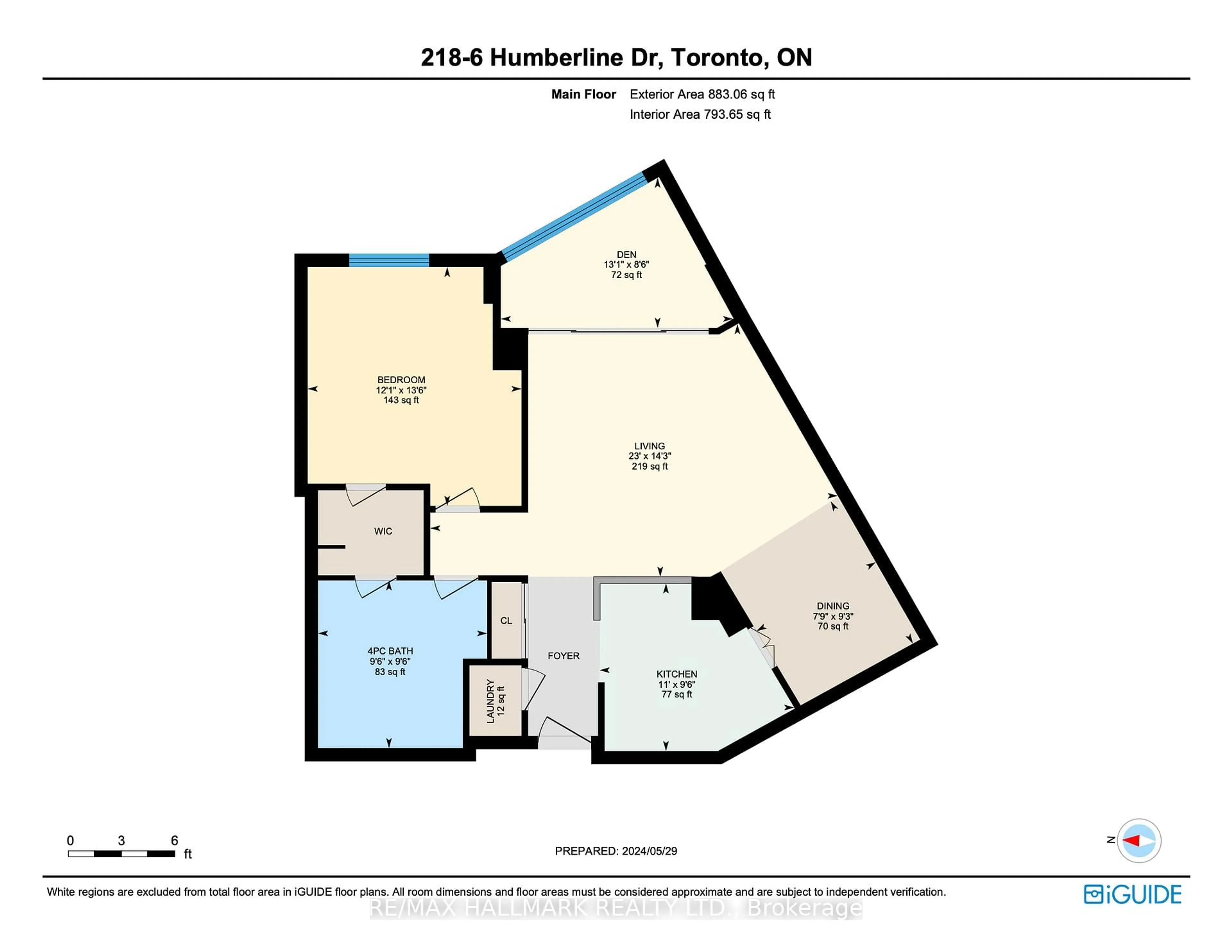 Floor plan for 6 Humberline Dr #218, Toronto Ontario M9W 6X8