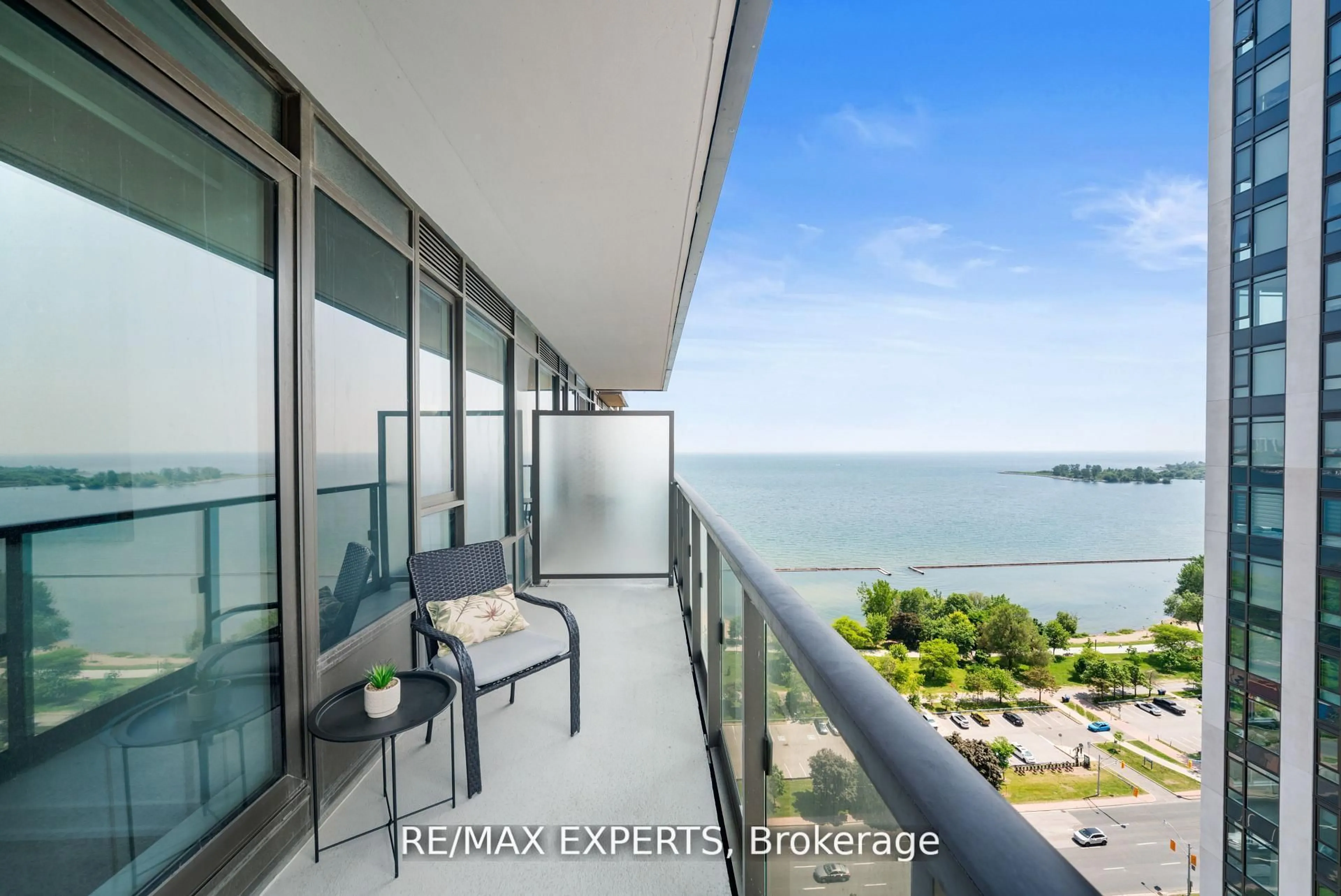 Balcony in the apartment, water/lake/river/ocean view for 1926 Lake Shore Blvd #2512, Toronto Ontario M6S 1A1