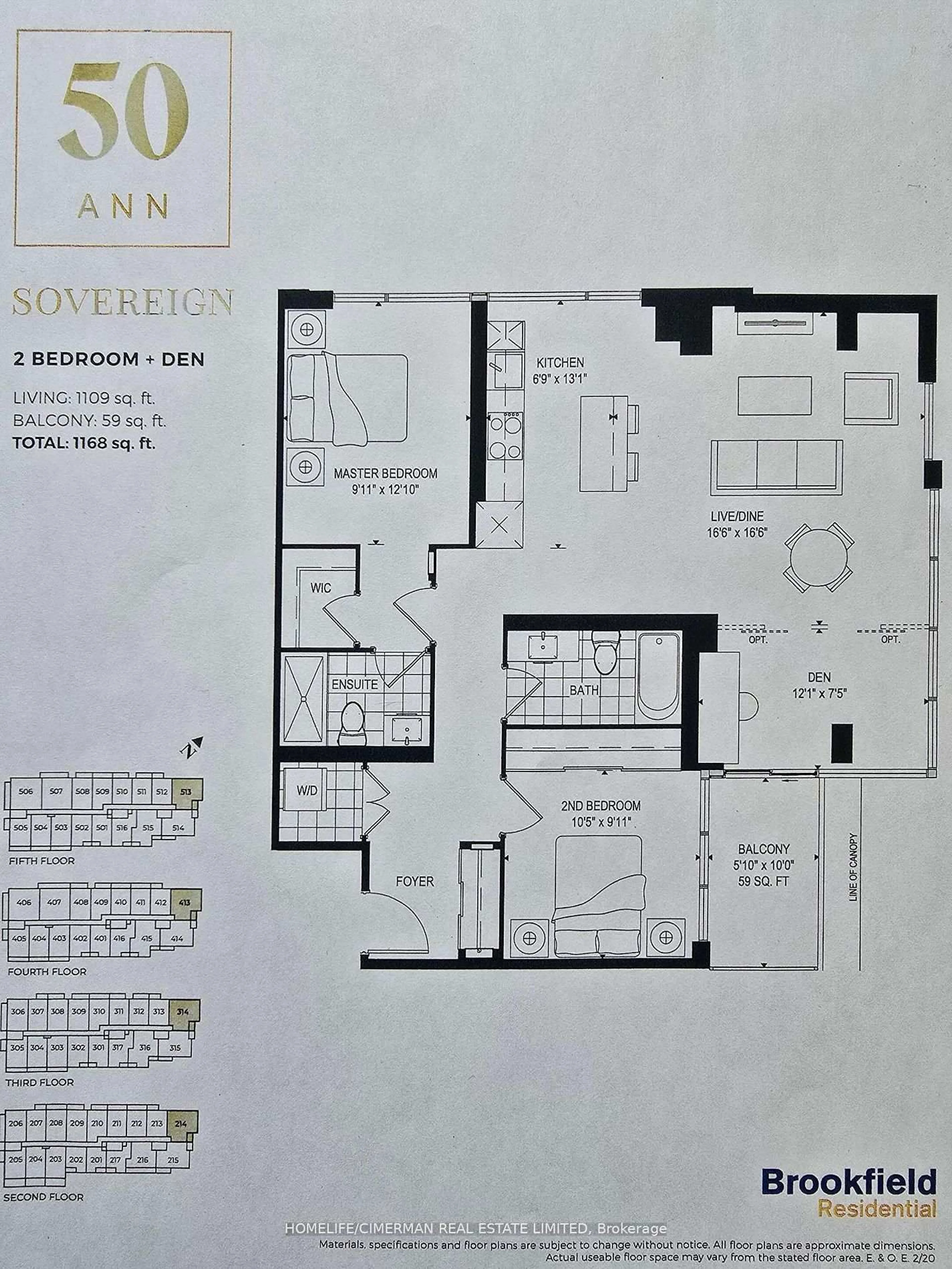 Floor plan for 50 Ann St #314, Caledon Ontario L7E 1B9