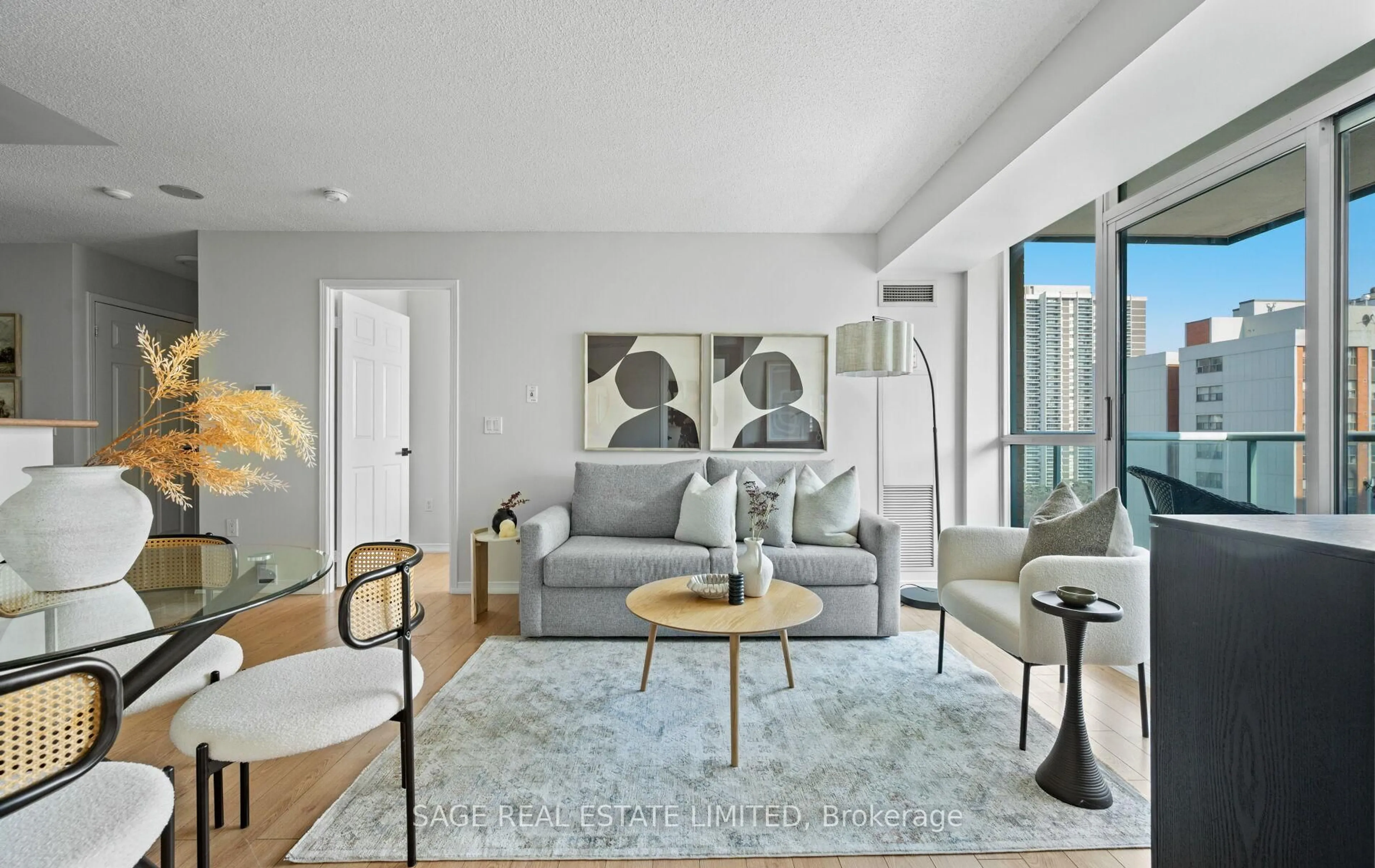 Living room with furniture, unknown for 15 Michael Power Pl #1008, Toronto Ontario M9A 5G4