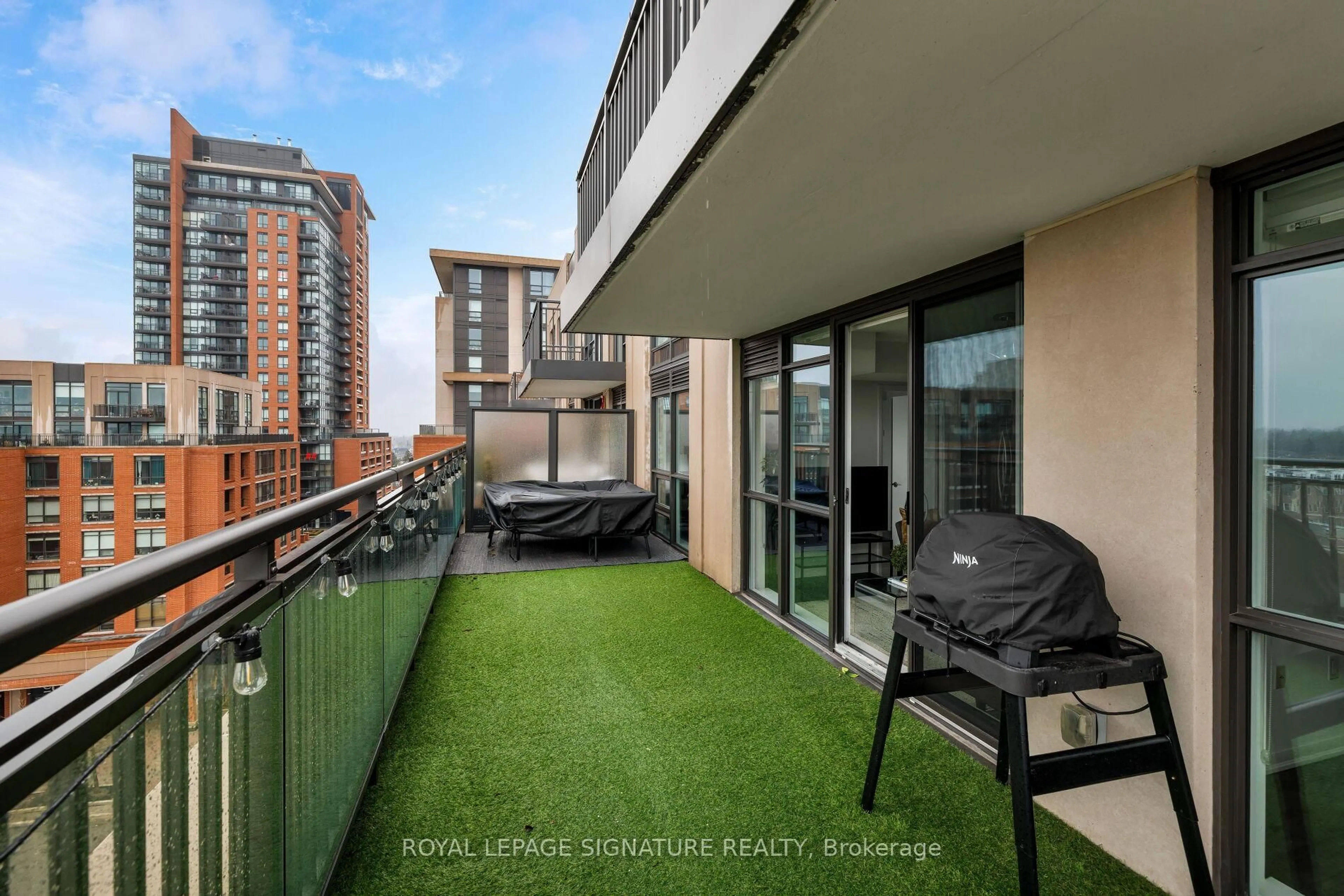 Balcony in the apartment, city buildings view from balcony for 3091 Dufferin St #726, Toronto Ontario M6A 0C4