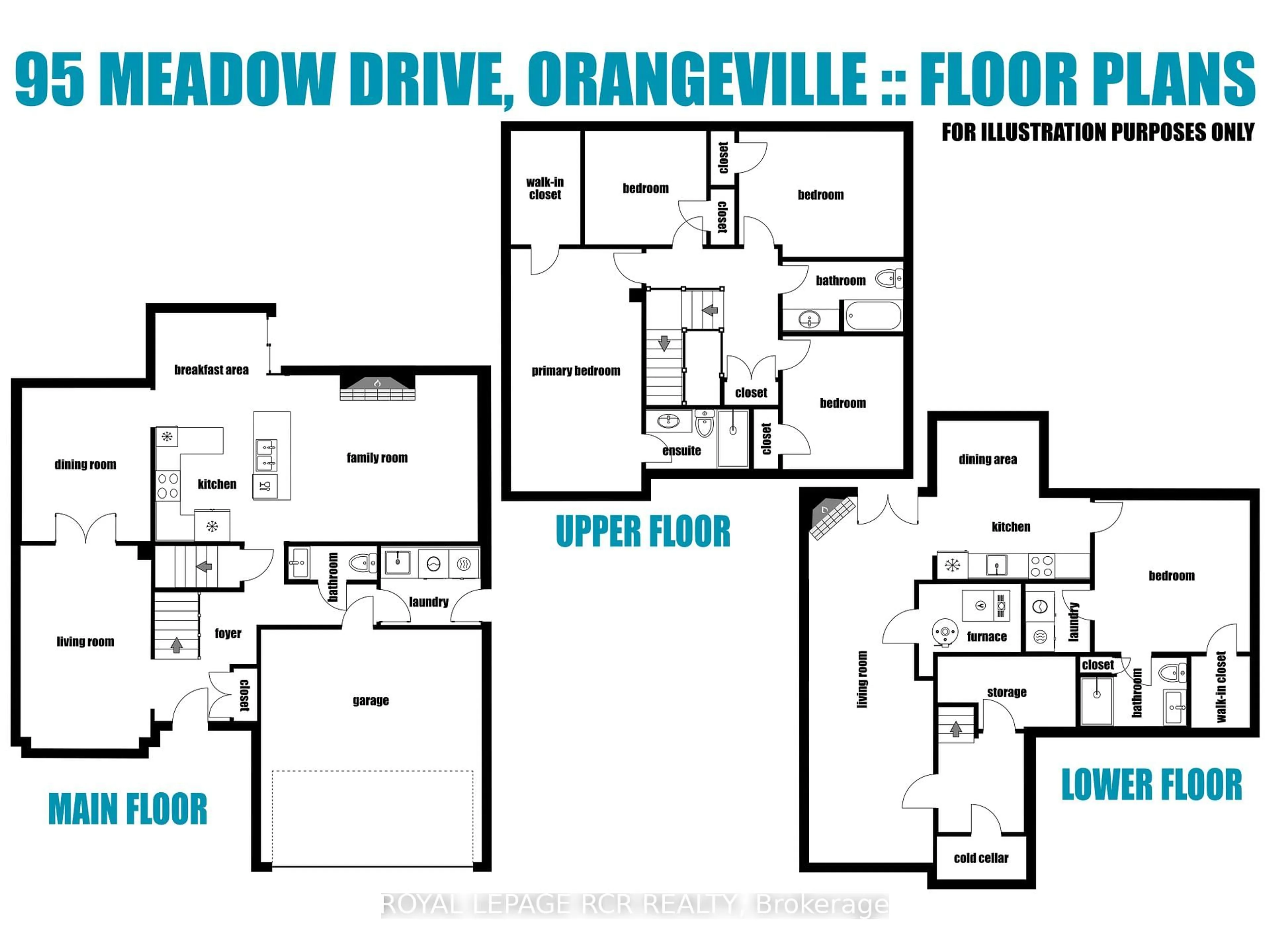 Floor plan for 95 Meadow Dr, Orangeville Ontario L9W 4K8