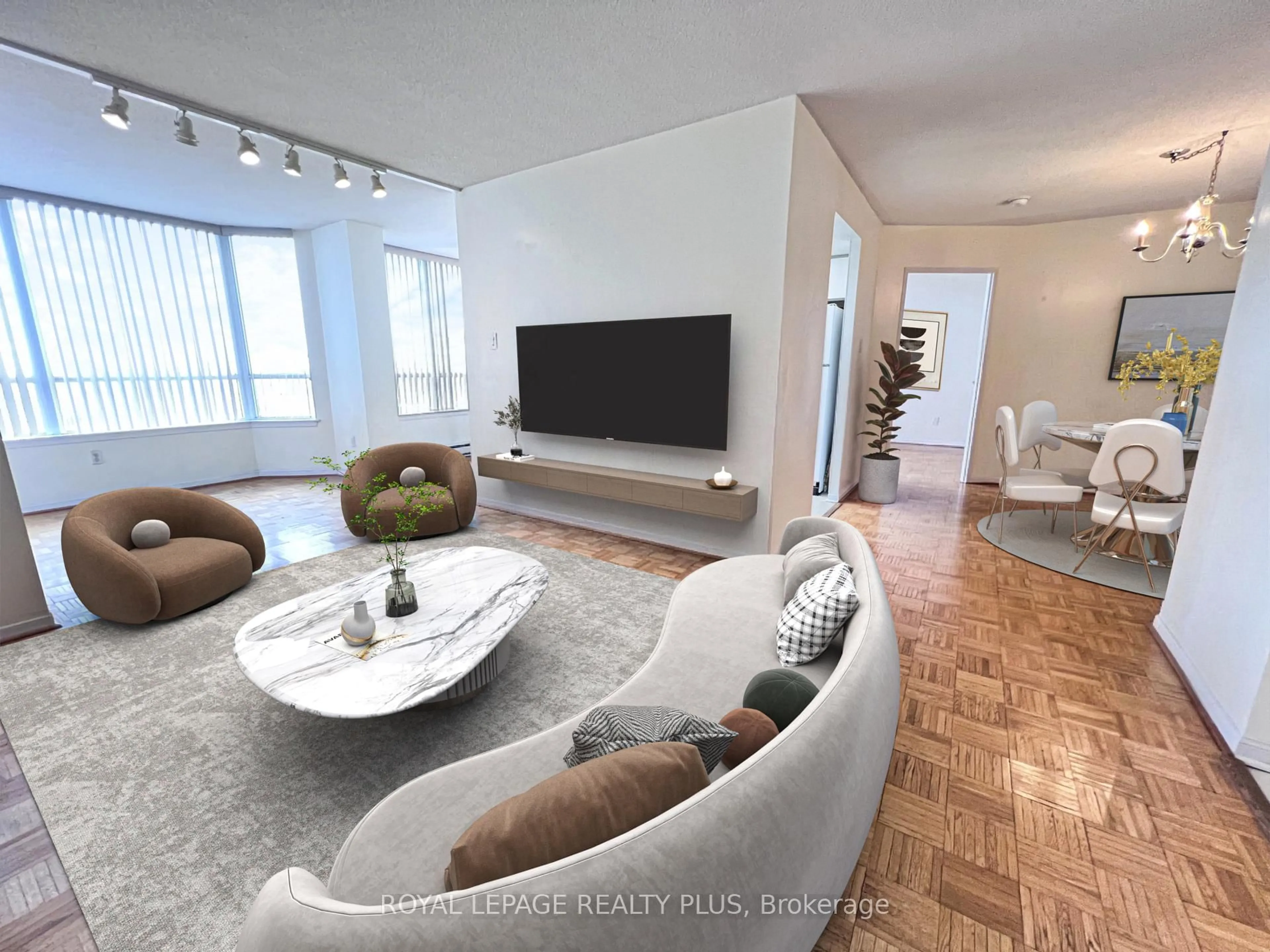 Living room with furniture, unknown for 550 Webb Dr #707, Mississauga Ontario L5B 3Y4