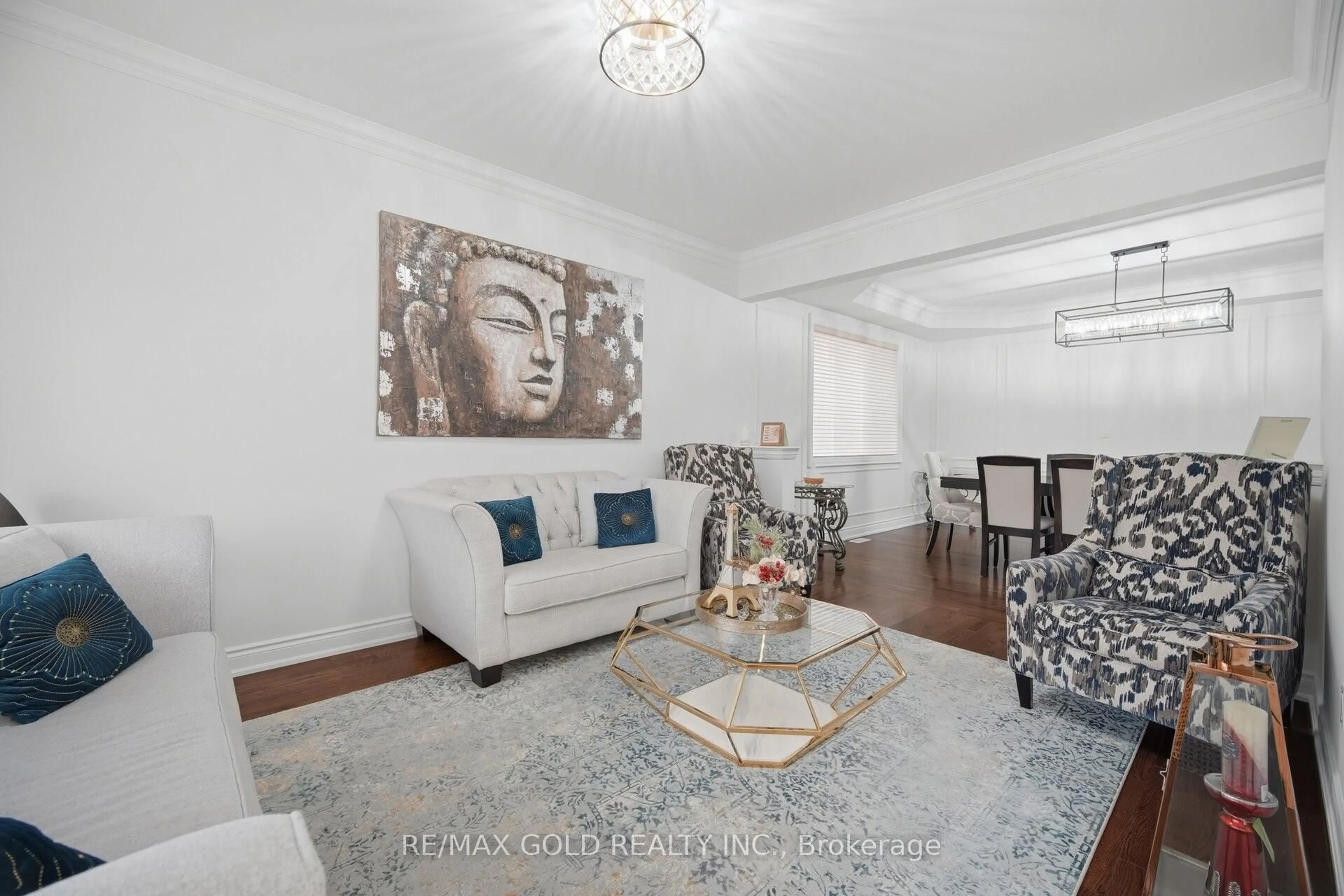 Living room with furniture, unknown for 43 Decorso Dr, Brampton Ontario L6P 3Y3