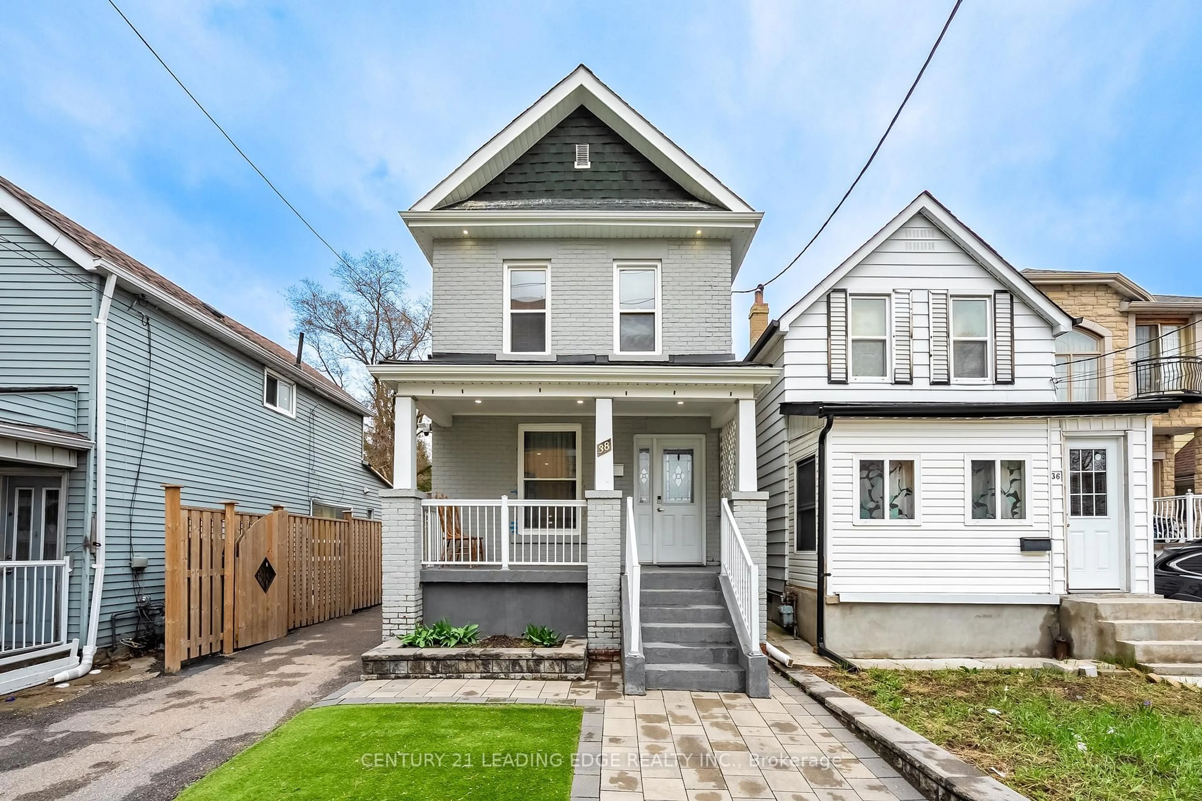 Home with vinyl exterior material, street for 38 Goldwin Ave, Toronto Ontario M6M 2C4