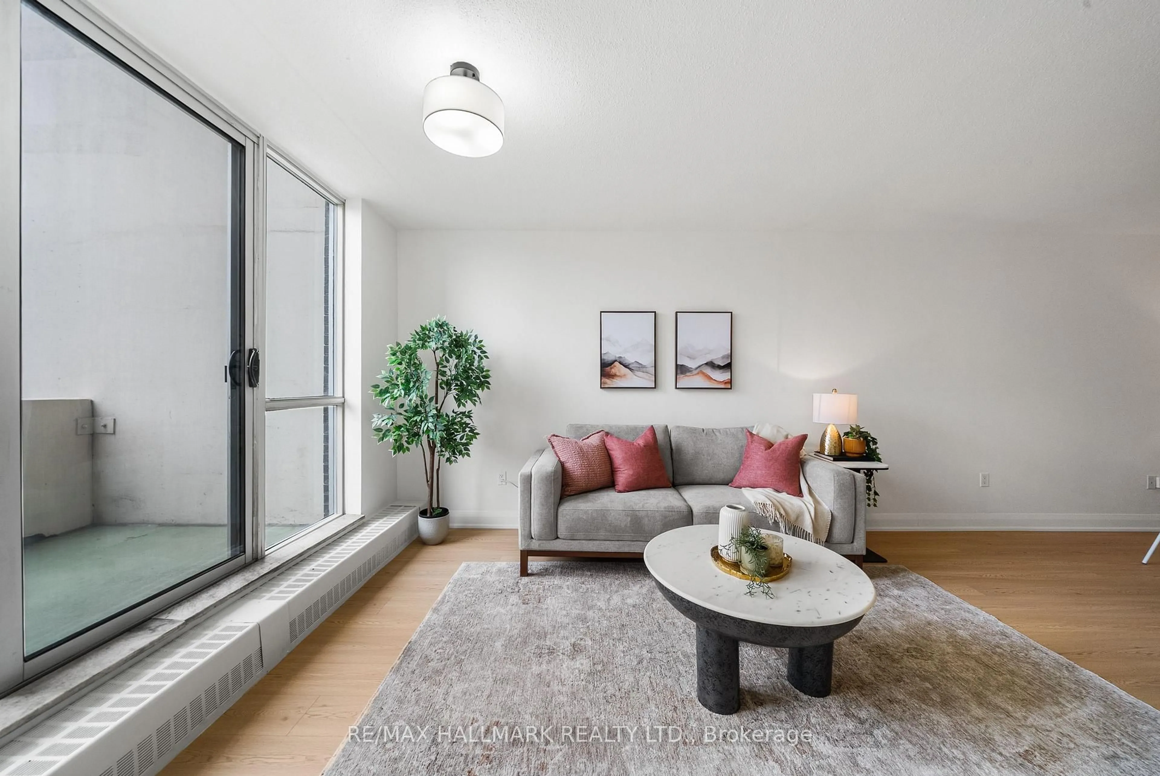 Living room with furniture, unknown for 35 Ormskirk Ave #209, Toronto Ontario M6S 1A8