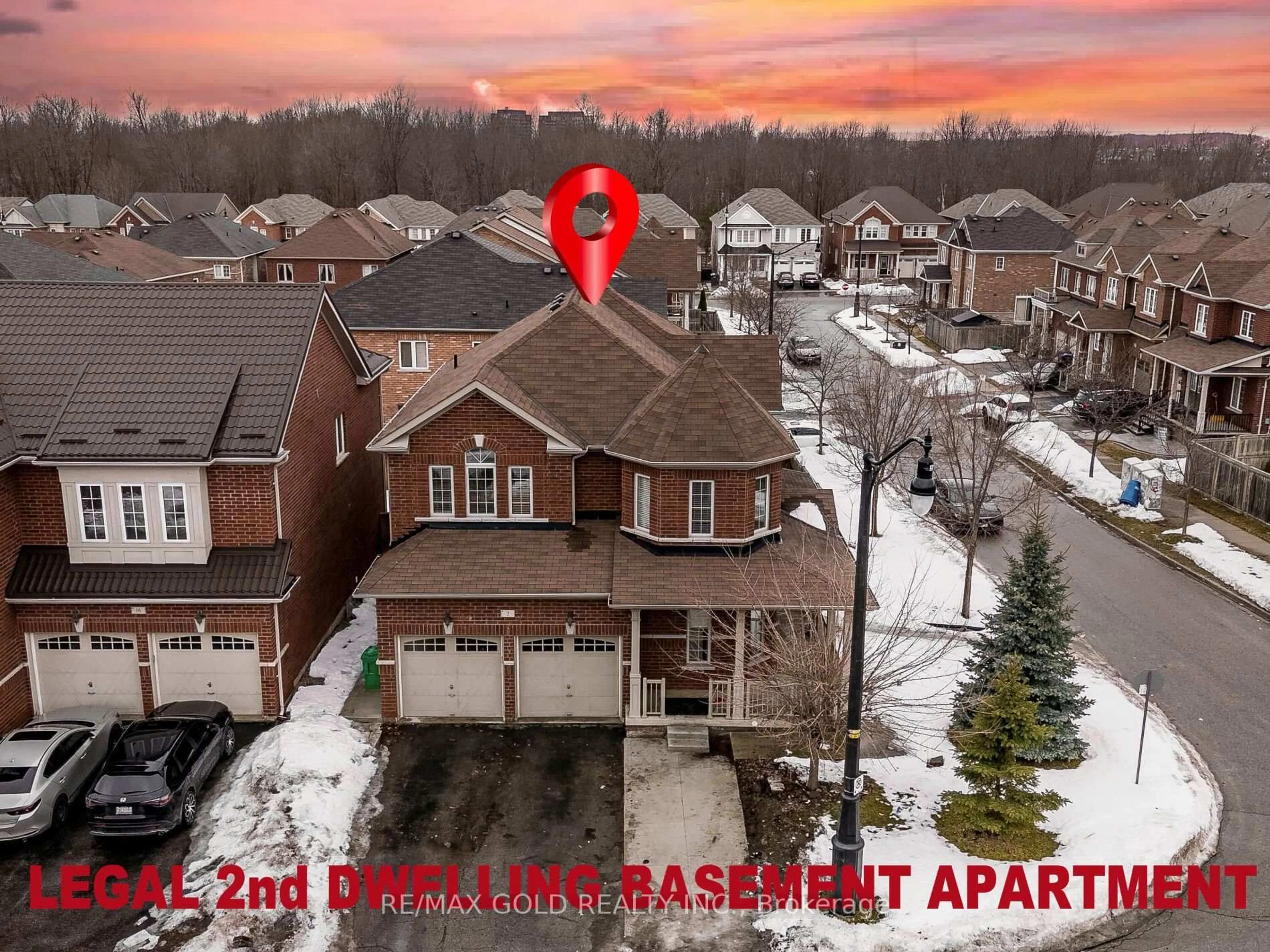 A pic from outside/outdoor area/front of a property/back of a property/a pic from drone, street for 2 Bryony Rd, Brampton Ontario L7A 0W3