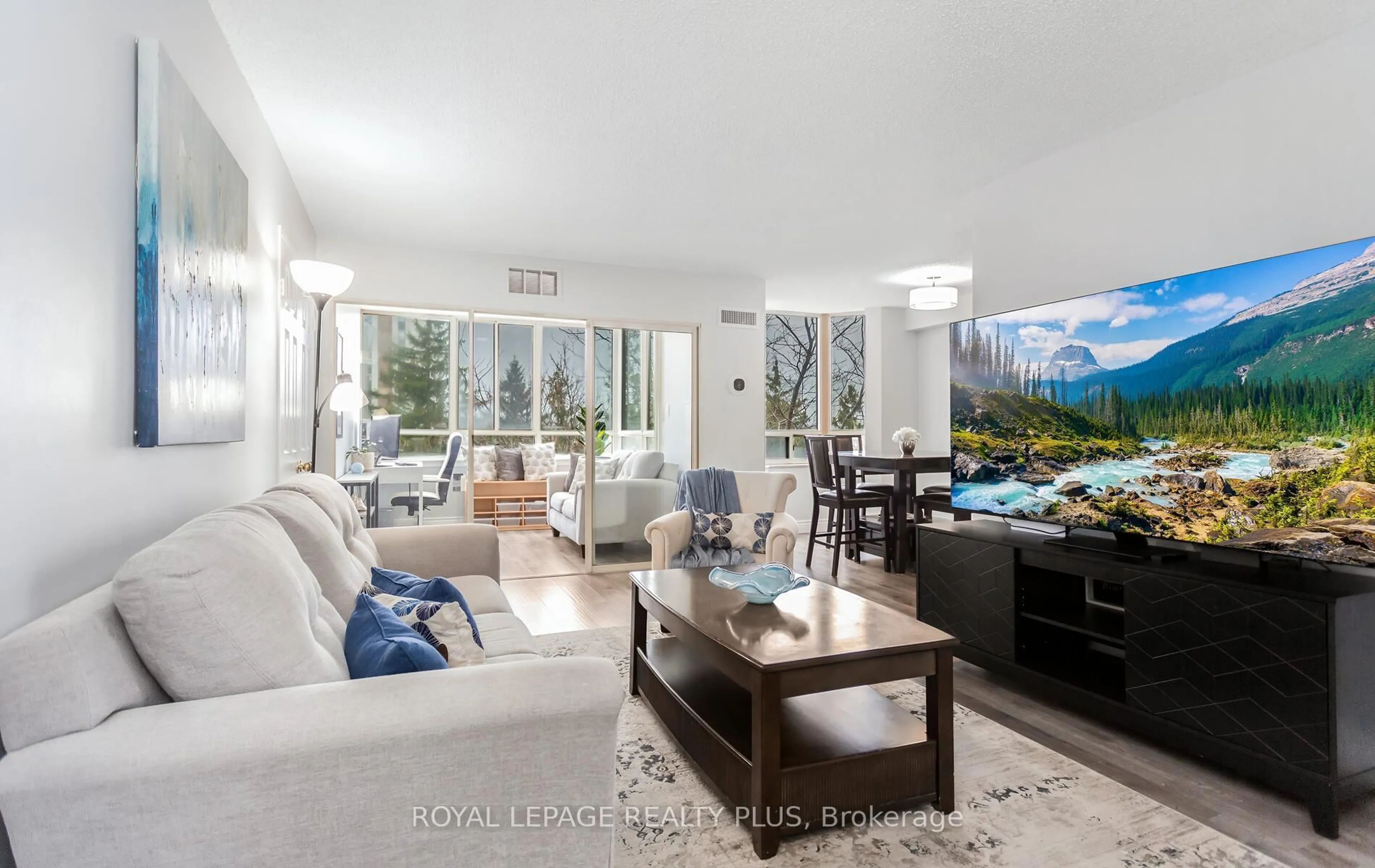 Living room with furniture, unknown for 5 Lisa St #509, Brampton Ontario L6T 4T4