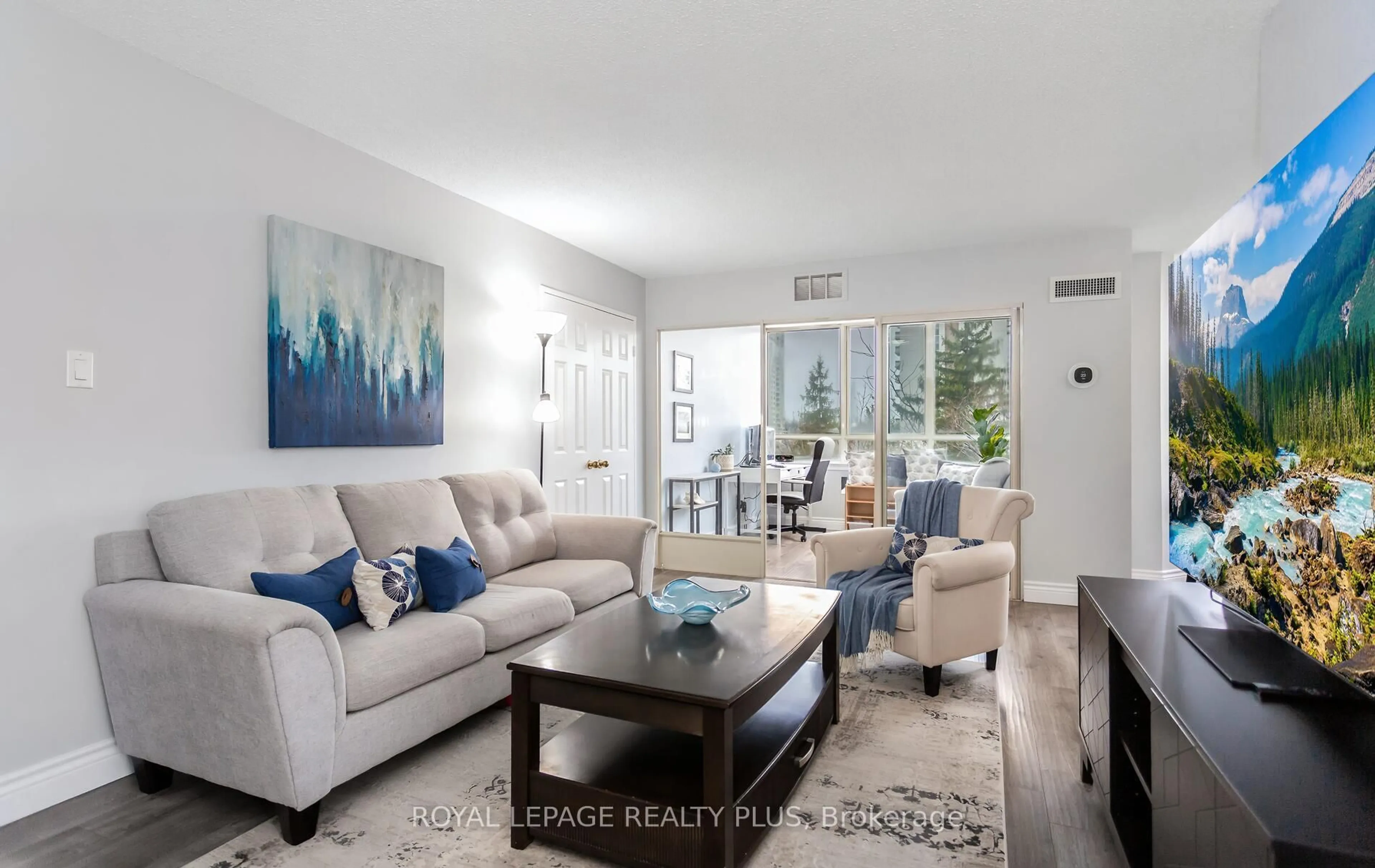 Living room with furniture, unknown for 5 Lisa St #509, Brampton Ontario L6T 4T4