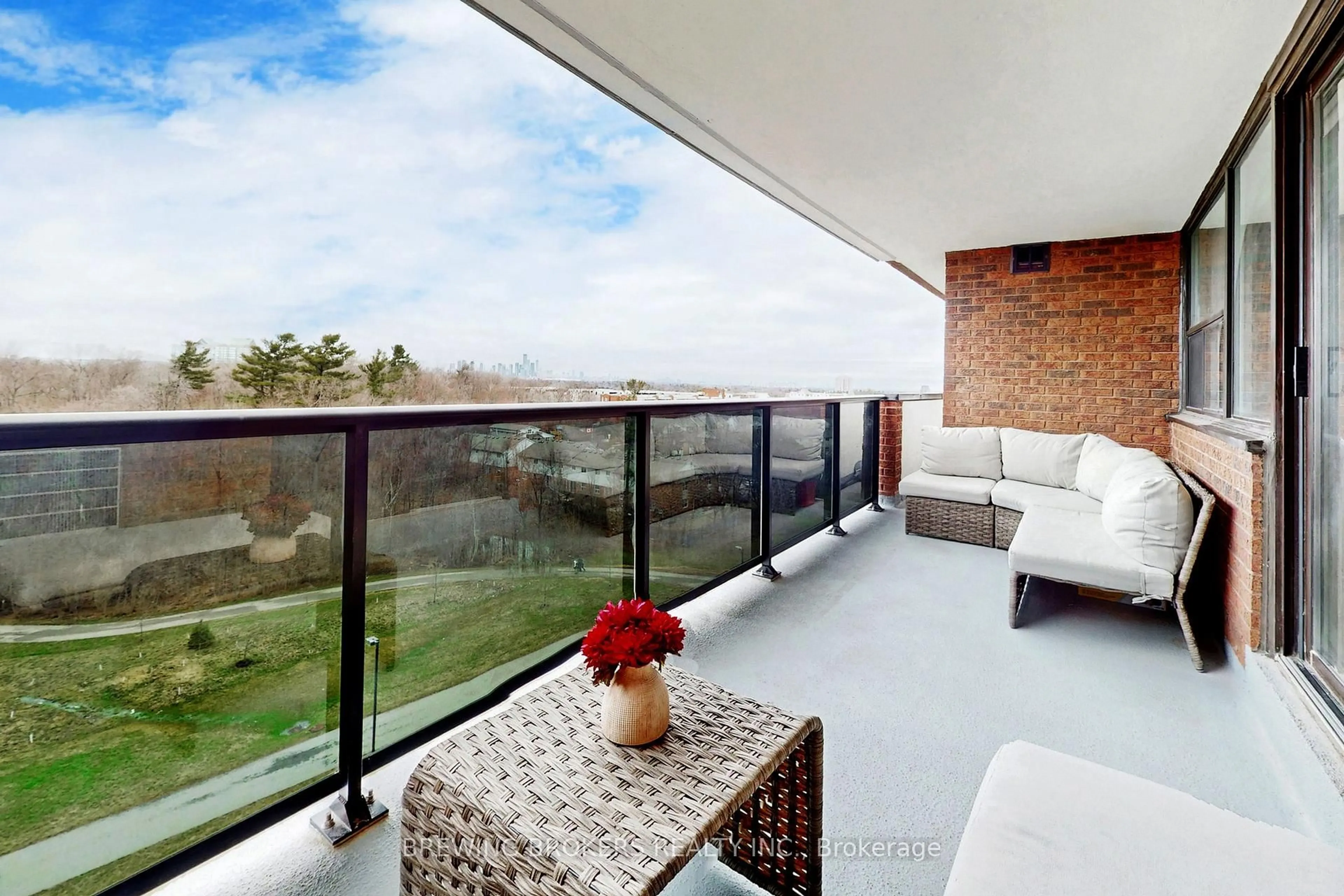 Balcony in the apartment, water/lake/river/ocean view for 3501 Glen Erin Dr #812, Mississauga Ontario L5L 2E9