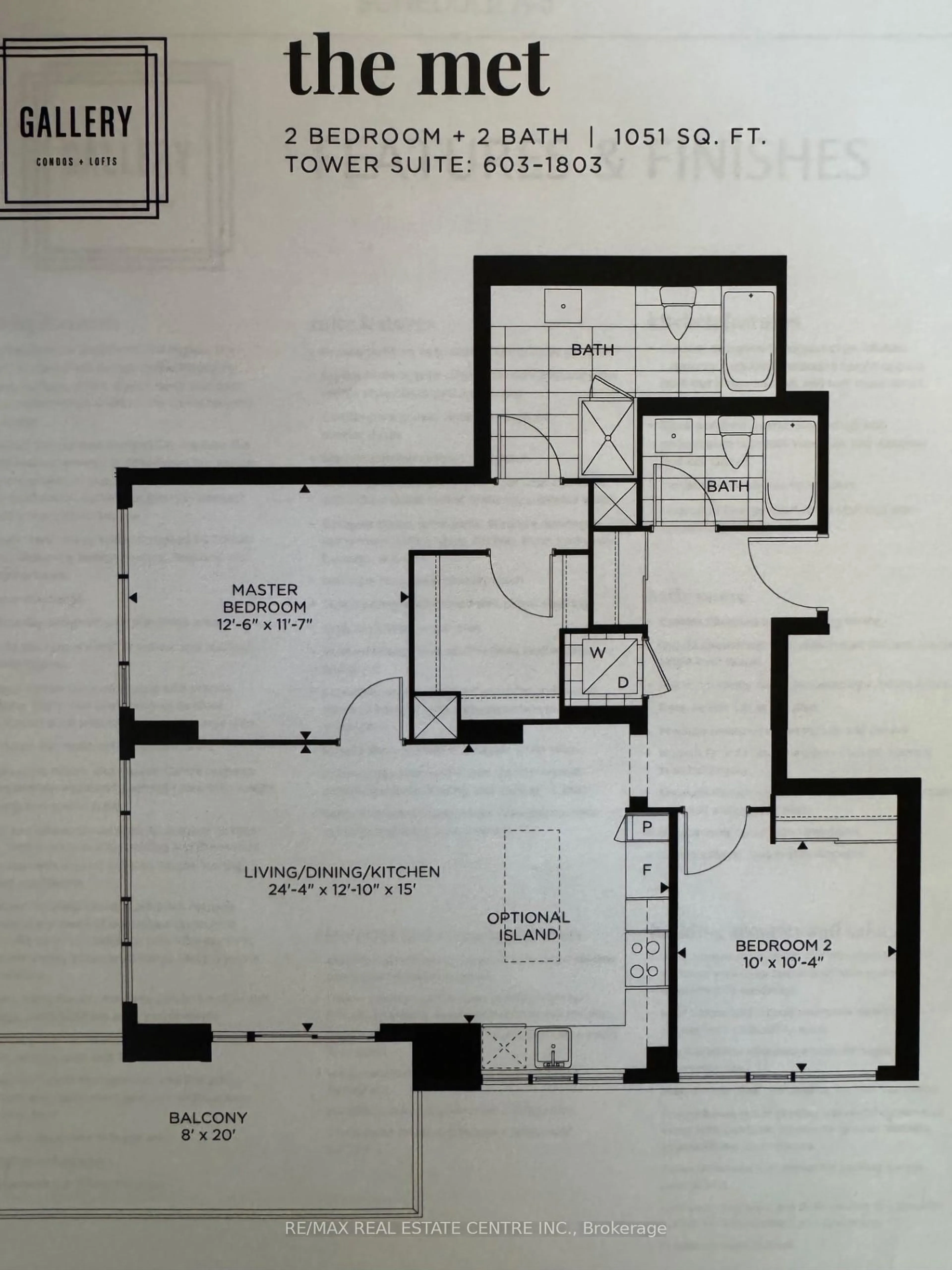Floor plan for 2007 james St #703, Burlington Ontario L7R 0G7