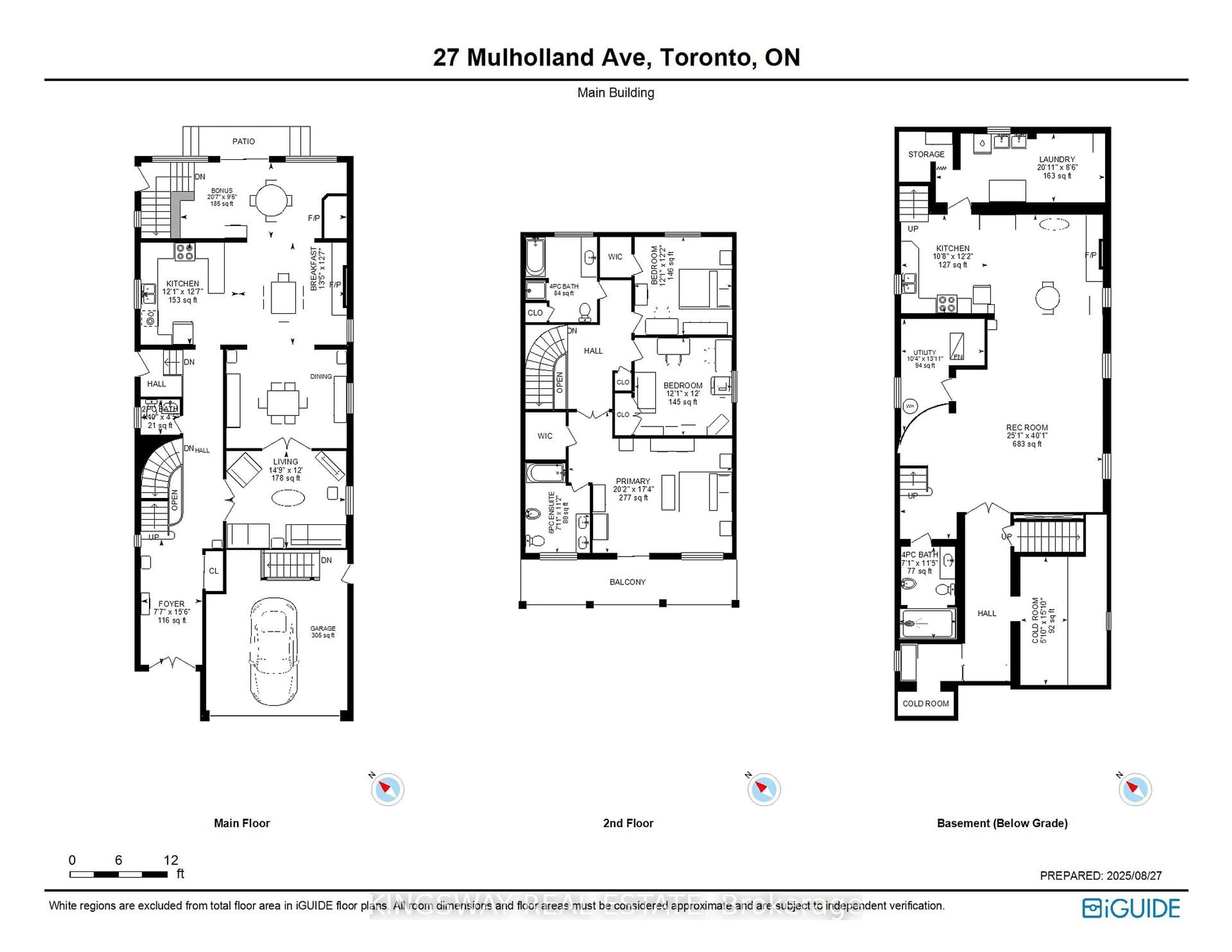 Floor plan for 27 Mulholland Ave, Toronto Ontario M6A 2S1