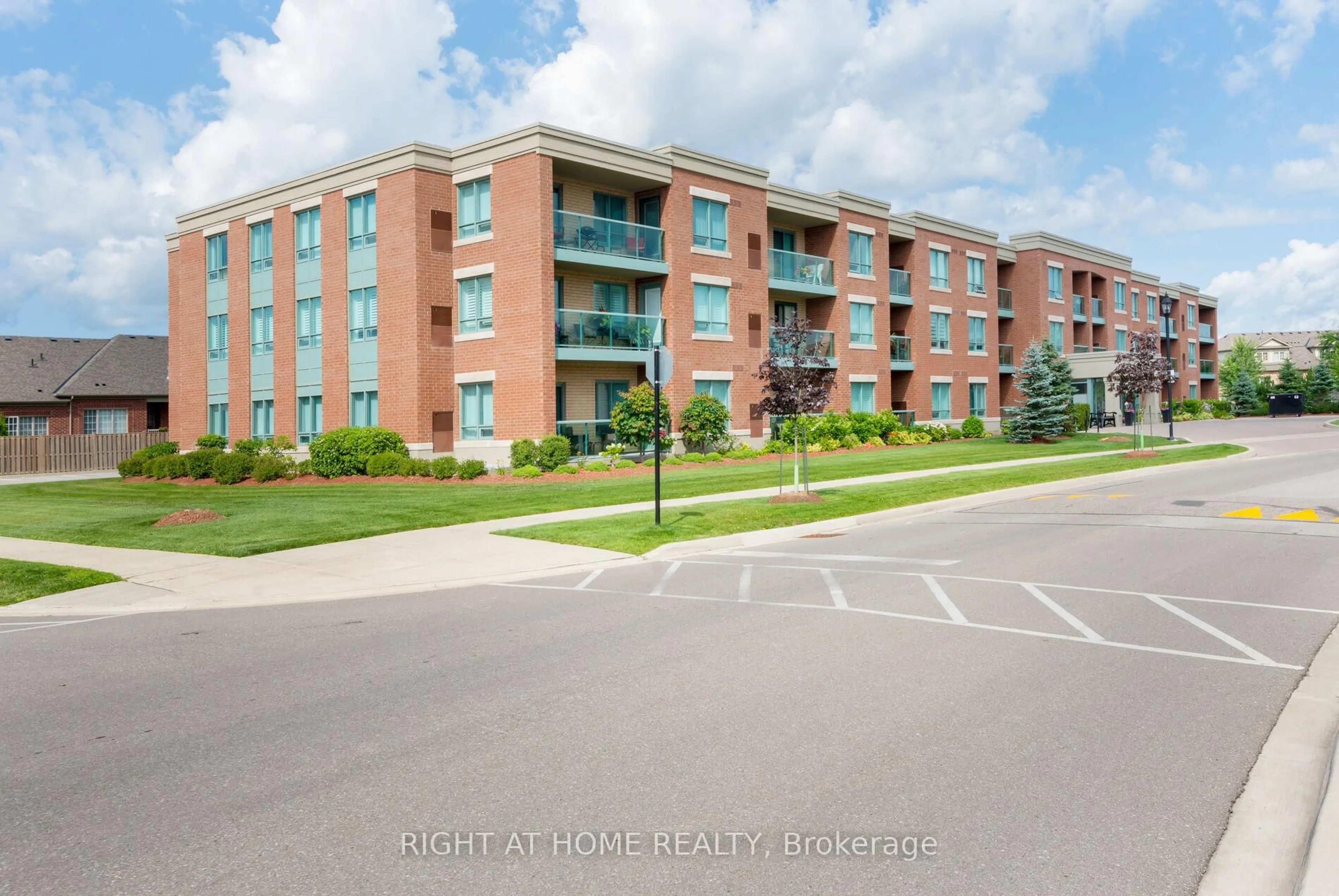 A pic from outside/outdoor area/front of a property/back of a property/a pic from drone, water/lake/river/ocean view for 50 Via Rosedale #317, Brampton Ontario L6R 3Z7