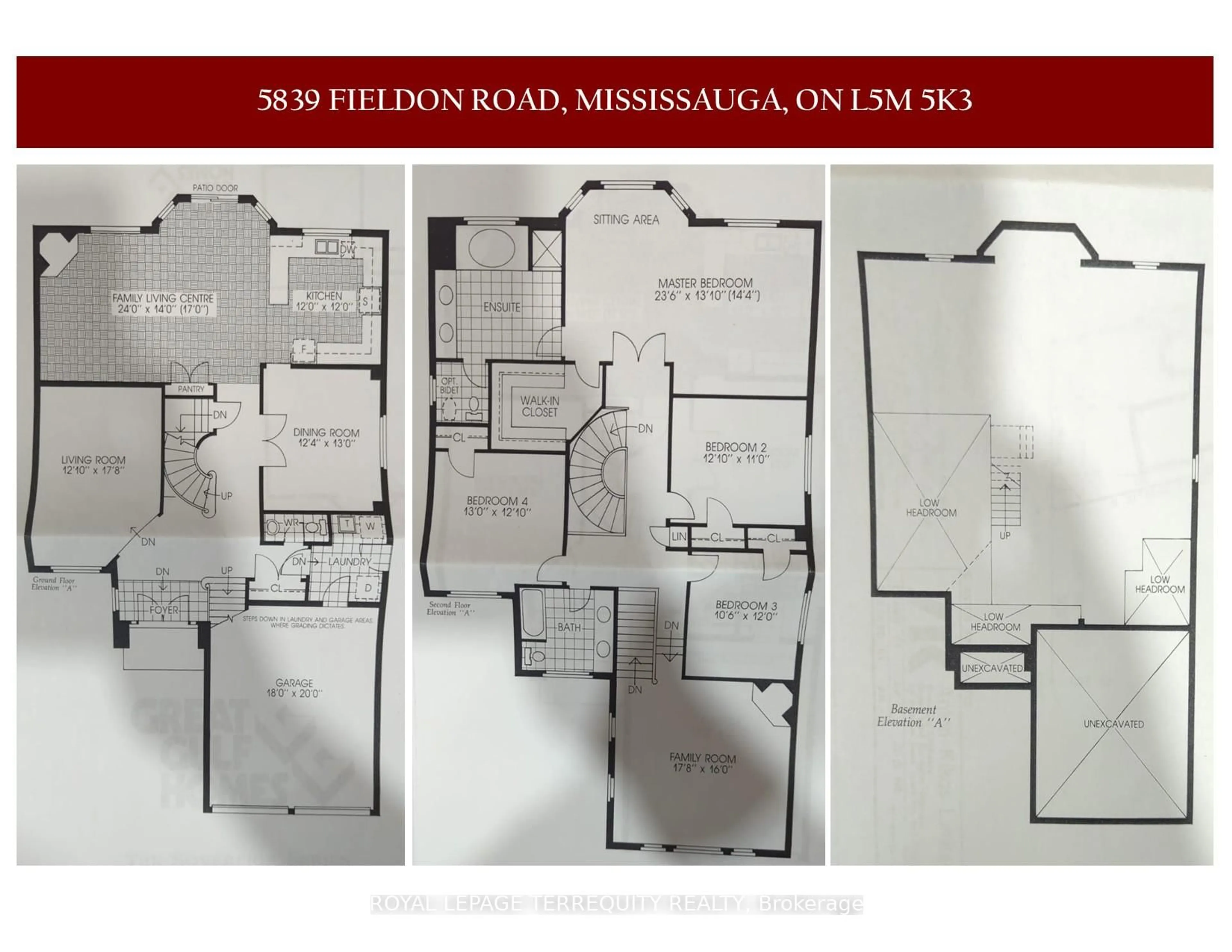 Floor plan for 5839 Fieldon Rd, Mississauga Ontario L5M 5K3