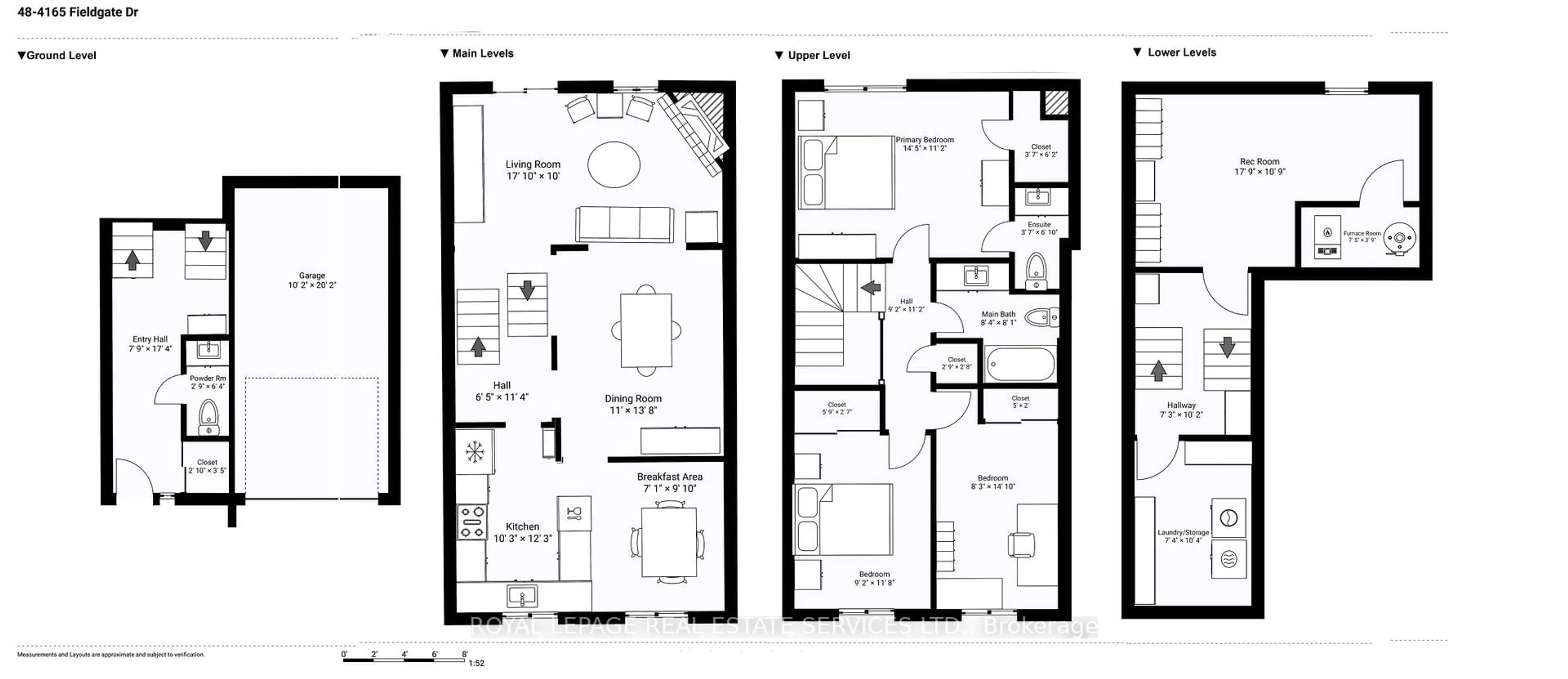 Floor plan for 4165 Fieldgate Dr #48, Mississauga Ontario L4W 2M9