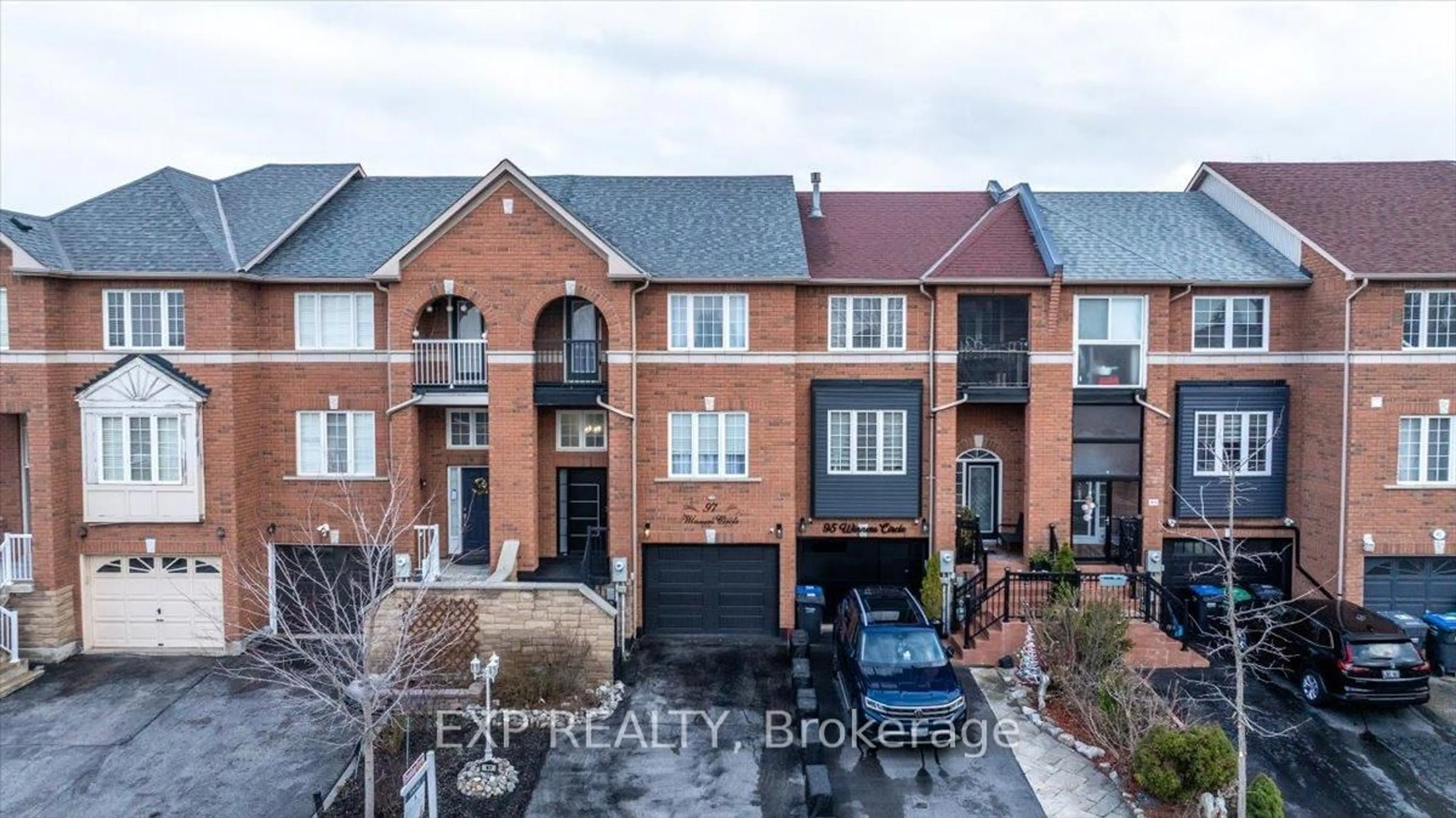 A pic from outside/outdoor area/front of a property/back of a property/a pic from drone, street for 97 Winners Circ, Brampton Ontario L7A 1M2