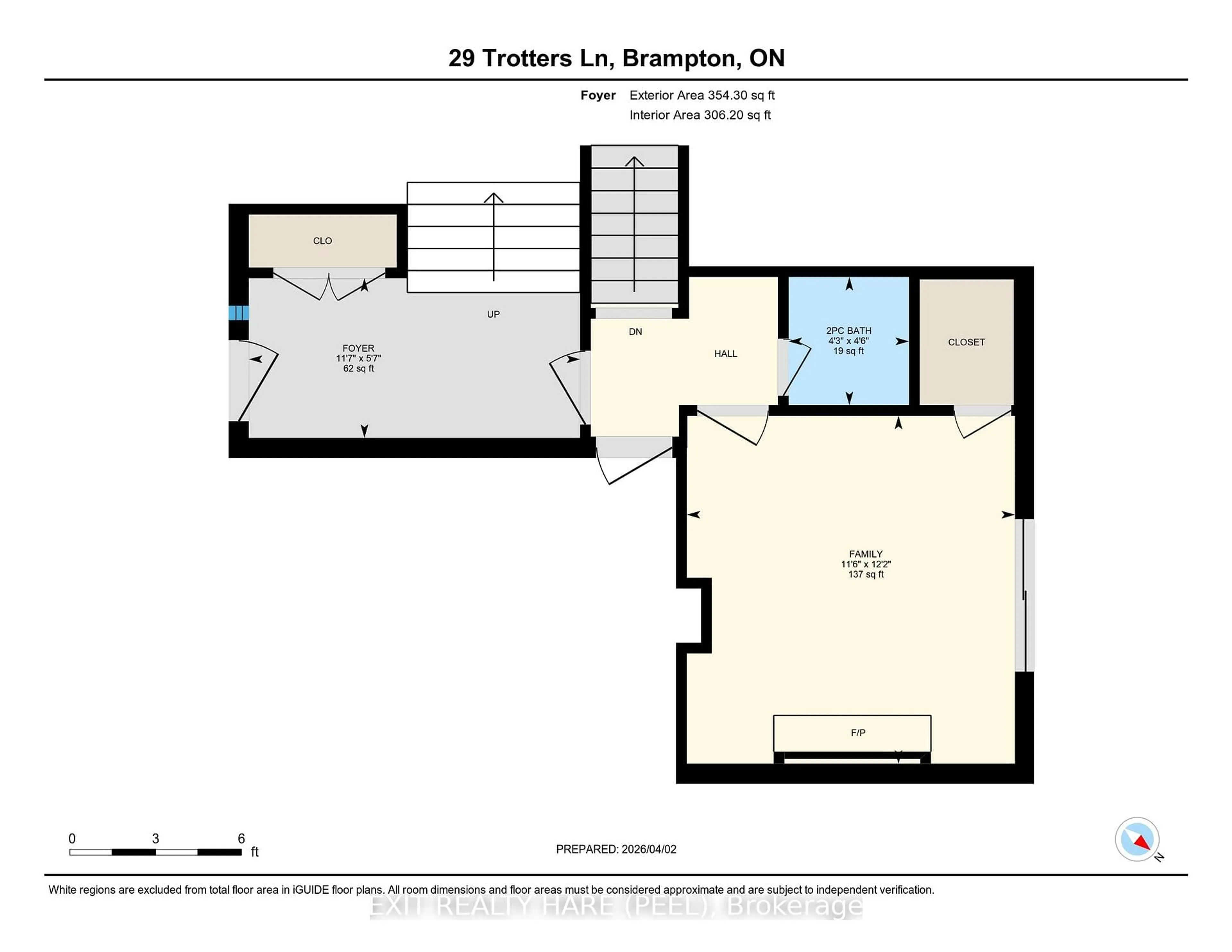 Floor plan for 29 Trotters Lane, Brampton Ontario L6Y 1B5