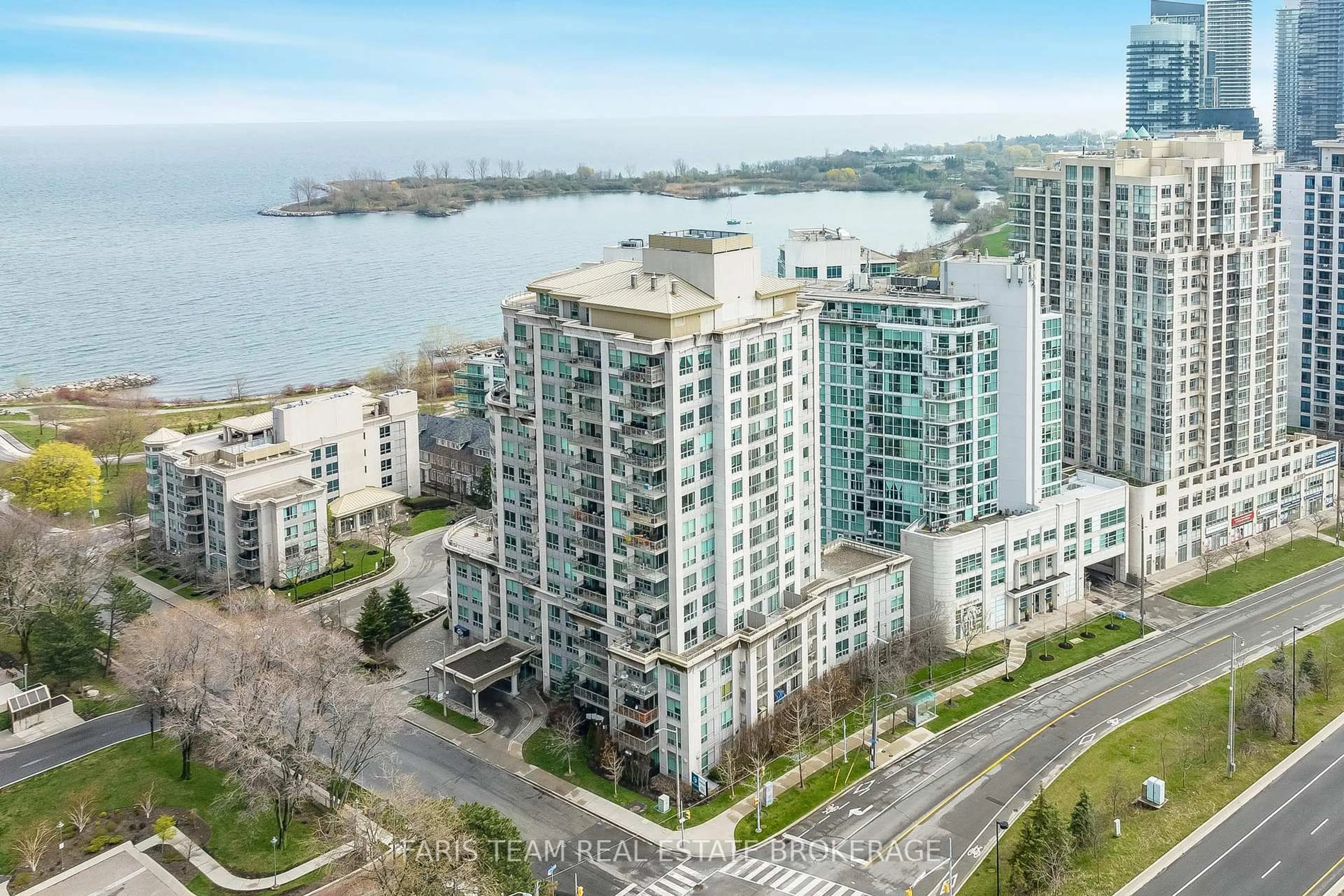 A pic from outside/outdoor area/front of a property/back of a property/a pic from drone, water/lake/river/ocean view for 88 Palace Pier Crt #806, Toronto Ontario M8V 4C2