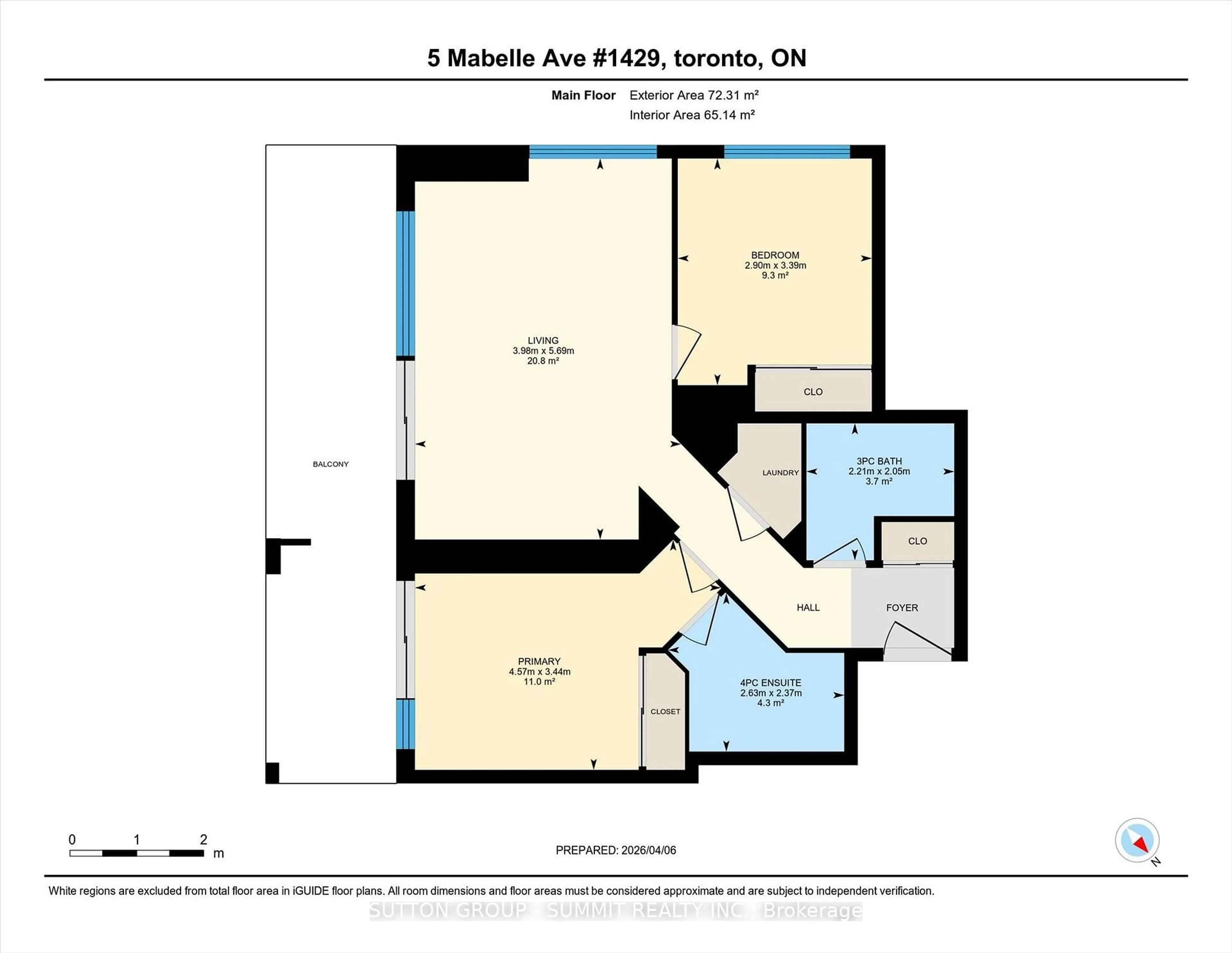 Floor plan for 5 Mabelle Ave #1429, Toronto Ontario M9A 0C8