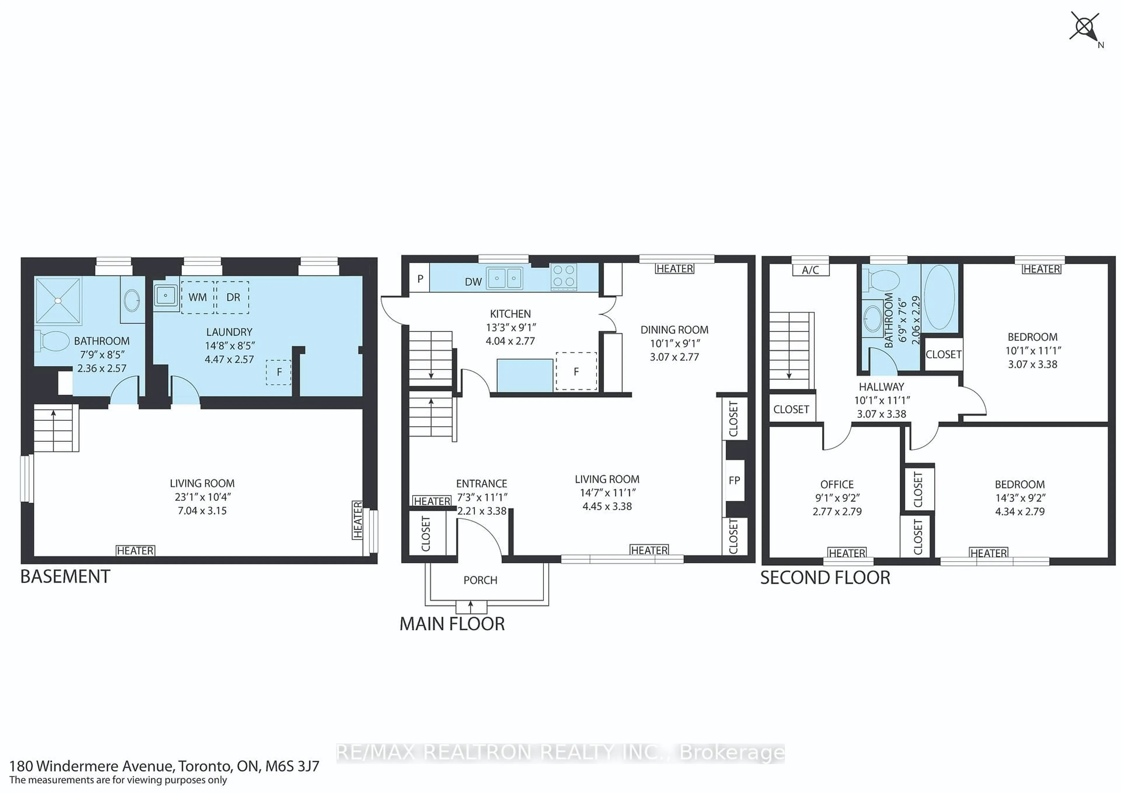 Floor plan for 180 Windermere Ave, Toronto Ontario M6S 3J7