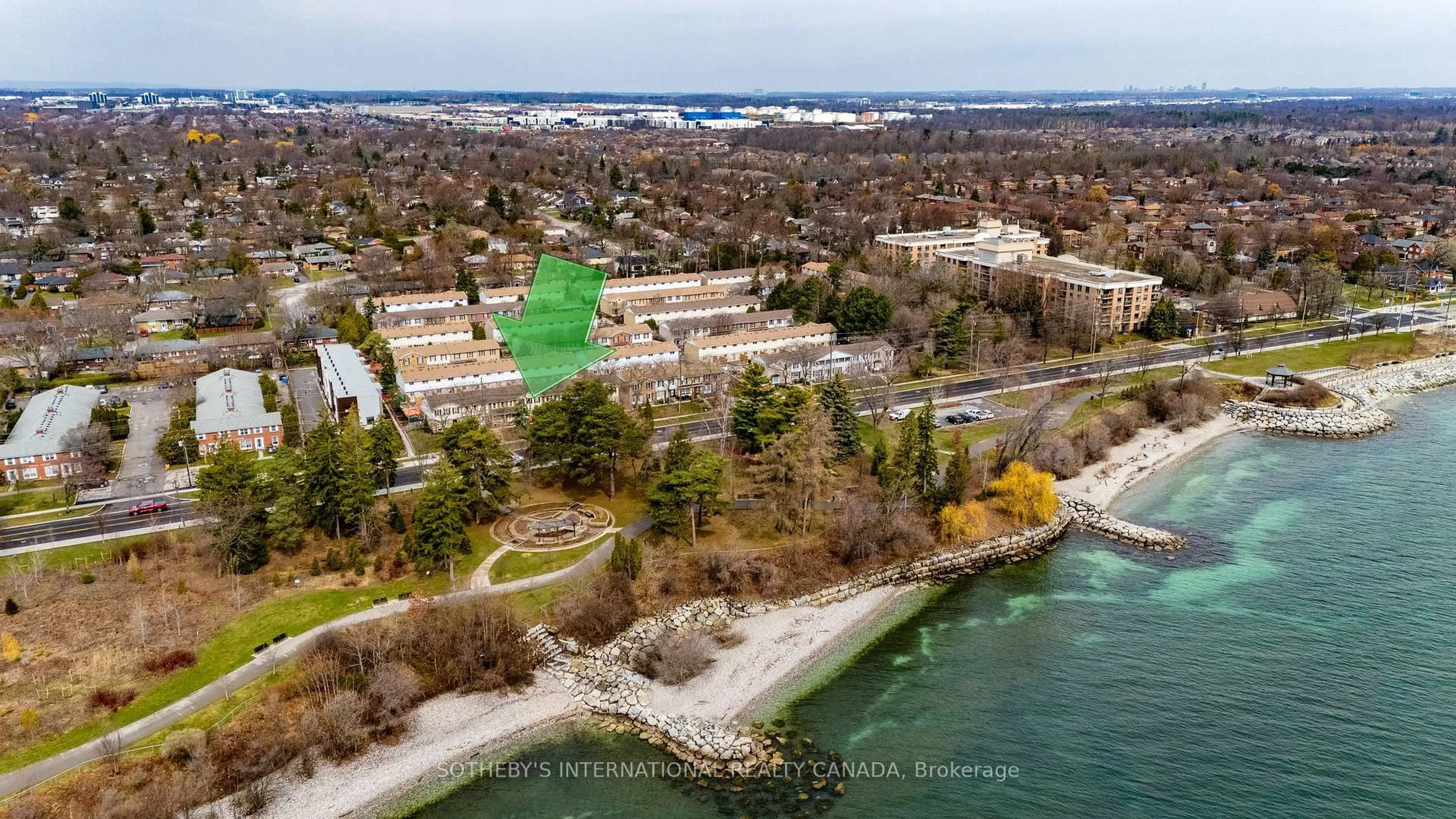 A pic from outside/outdoor area/front of a property/back of a property/a pic from drone, water/lake/river/ocean view for 5475 Lakeshore Rd #113, Burlington Ontario L7L 1E1