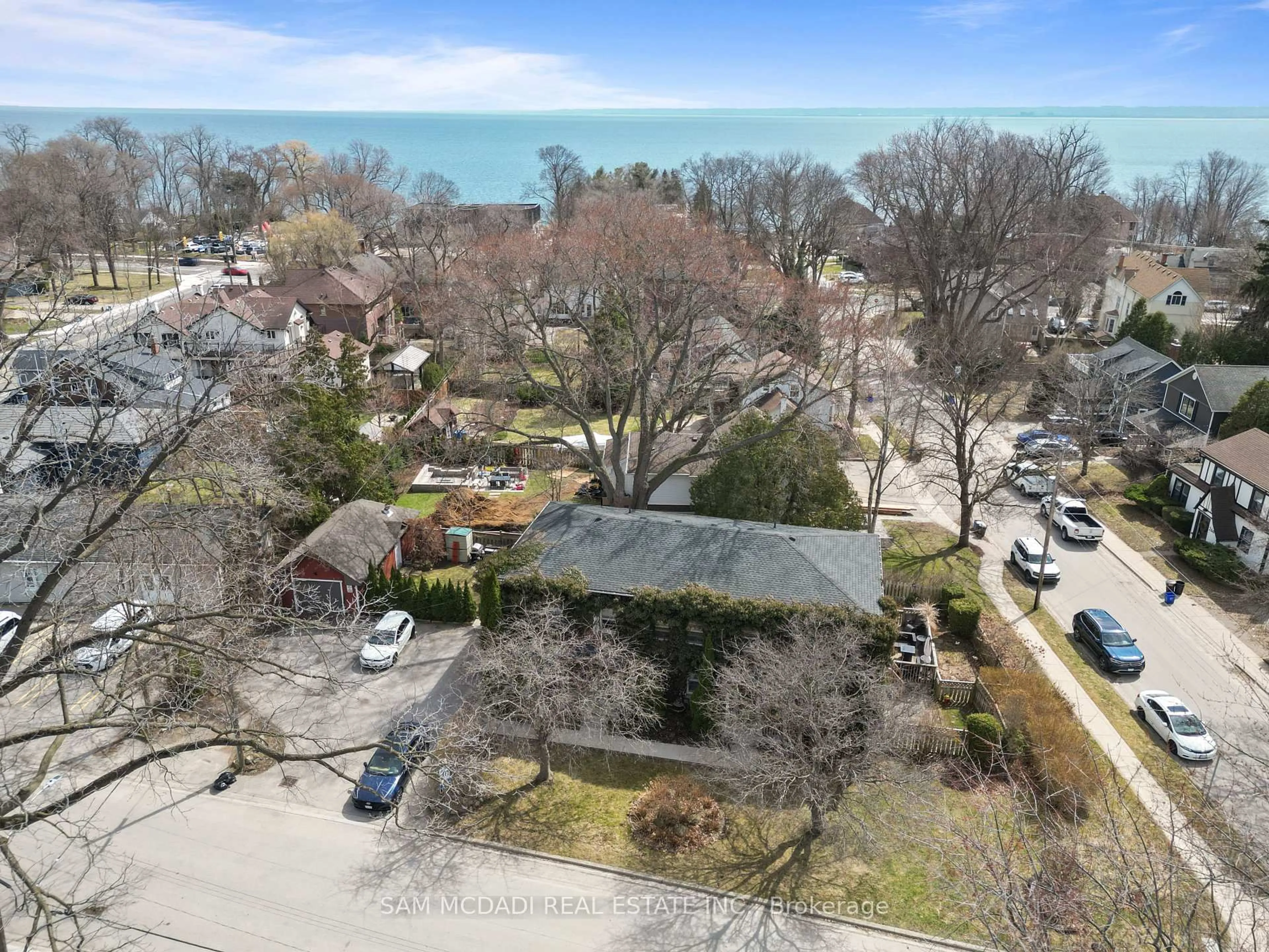 A pic from outside/outdoor area/front of a property/back of a property/a pic from drone, water/lake/river/ocean view for 2432 First St, Burlington Ontario L7R 1C6