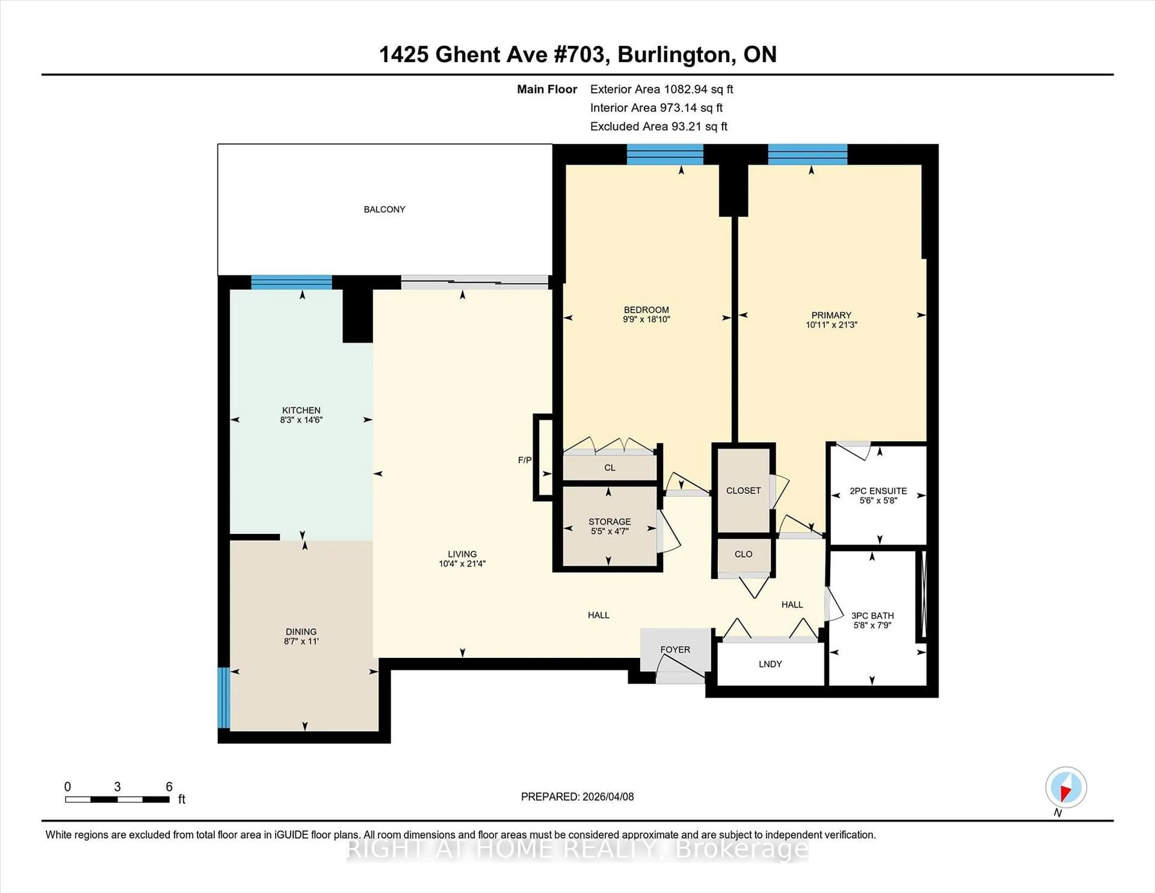 Floor plan for 1425 Ghent Ave #703, Burlington Ontario L7S 1X5