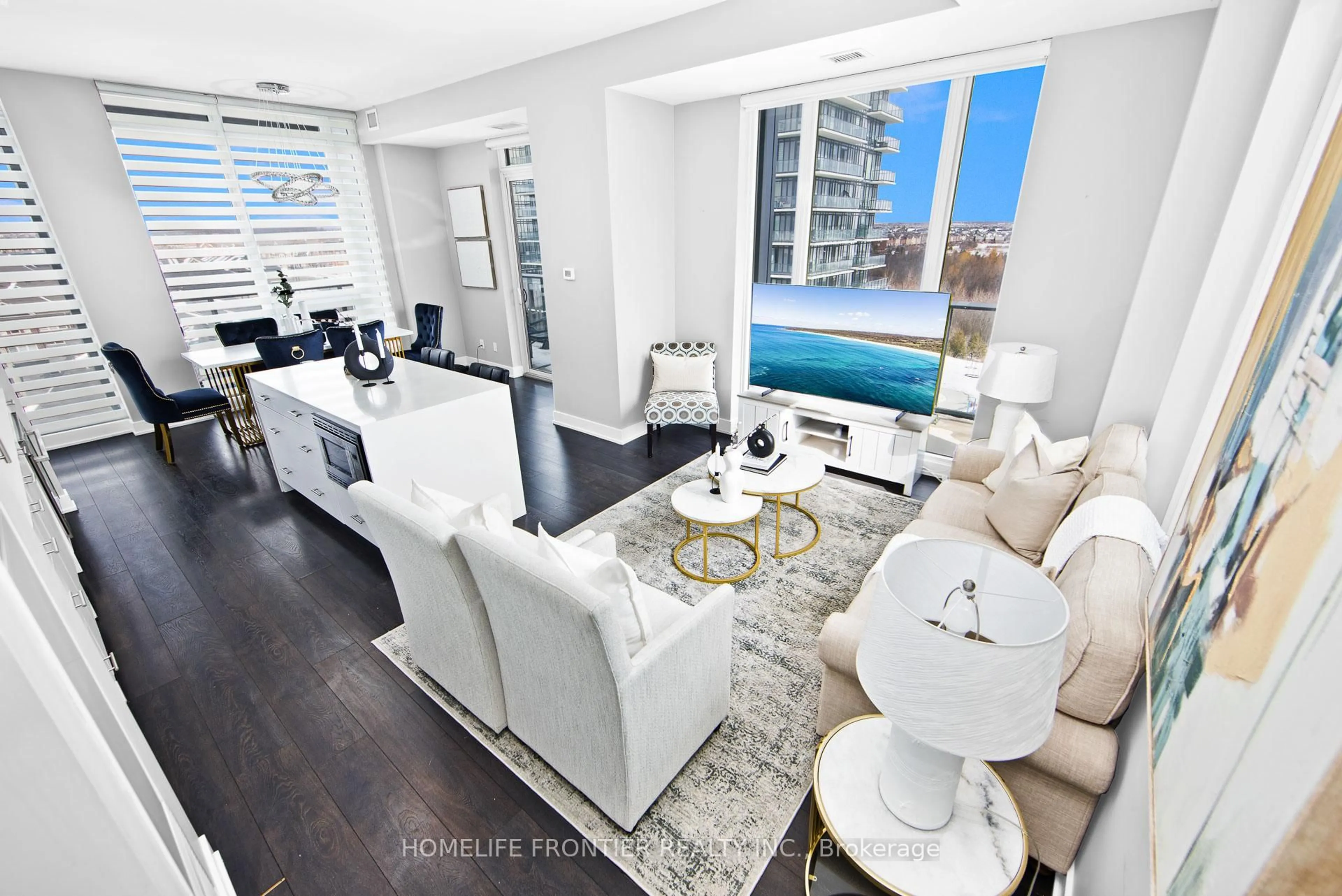 Living room with furniture, unknown for 180 Veterans Dr #603, Brampton Ontario L7A 5G7