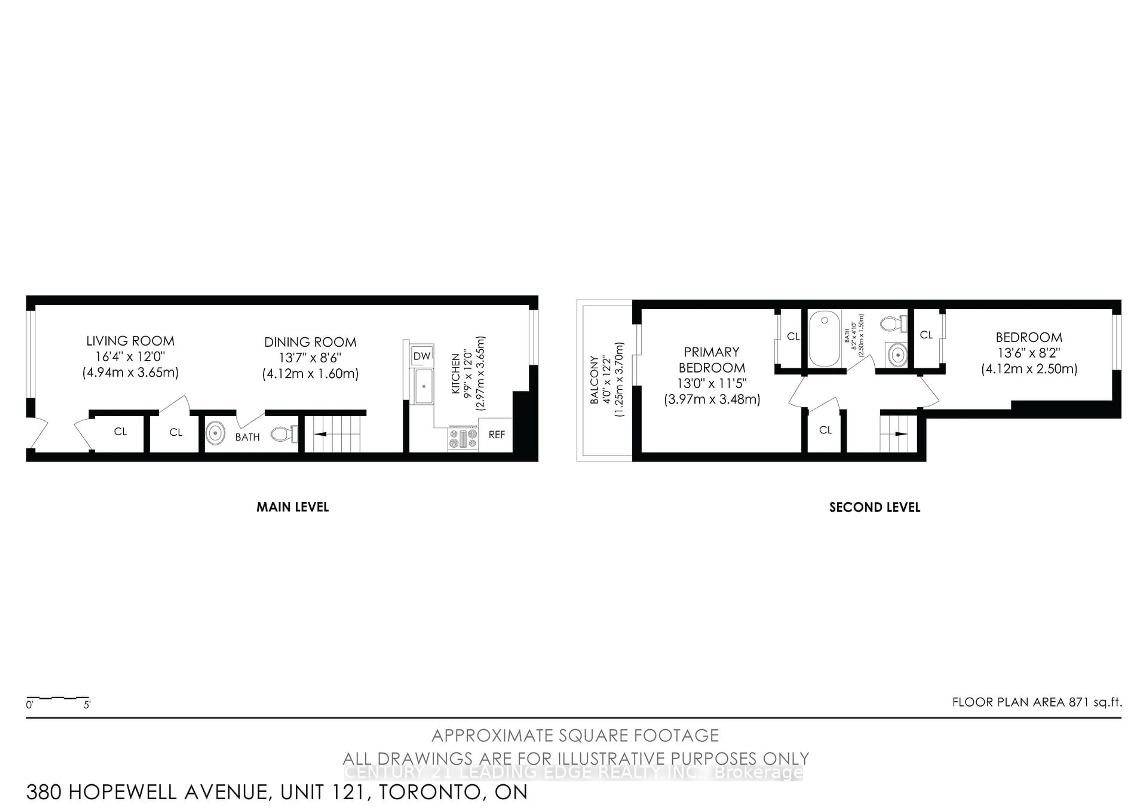 Floor plan for 380 Hopewell Ave #121, Toronto Ontario M6E 2S2