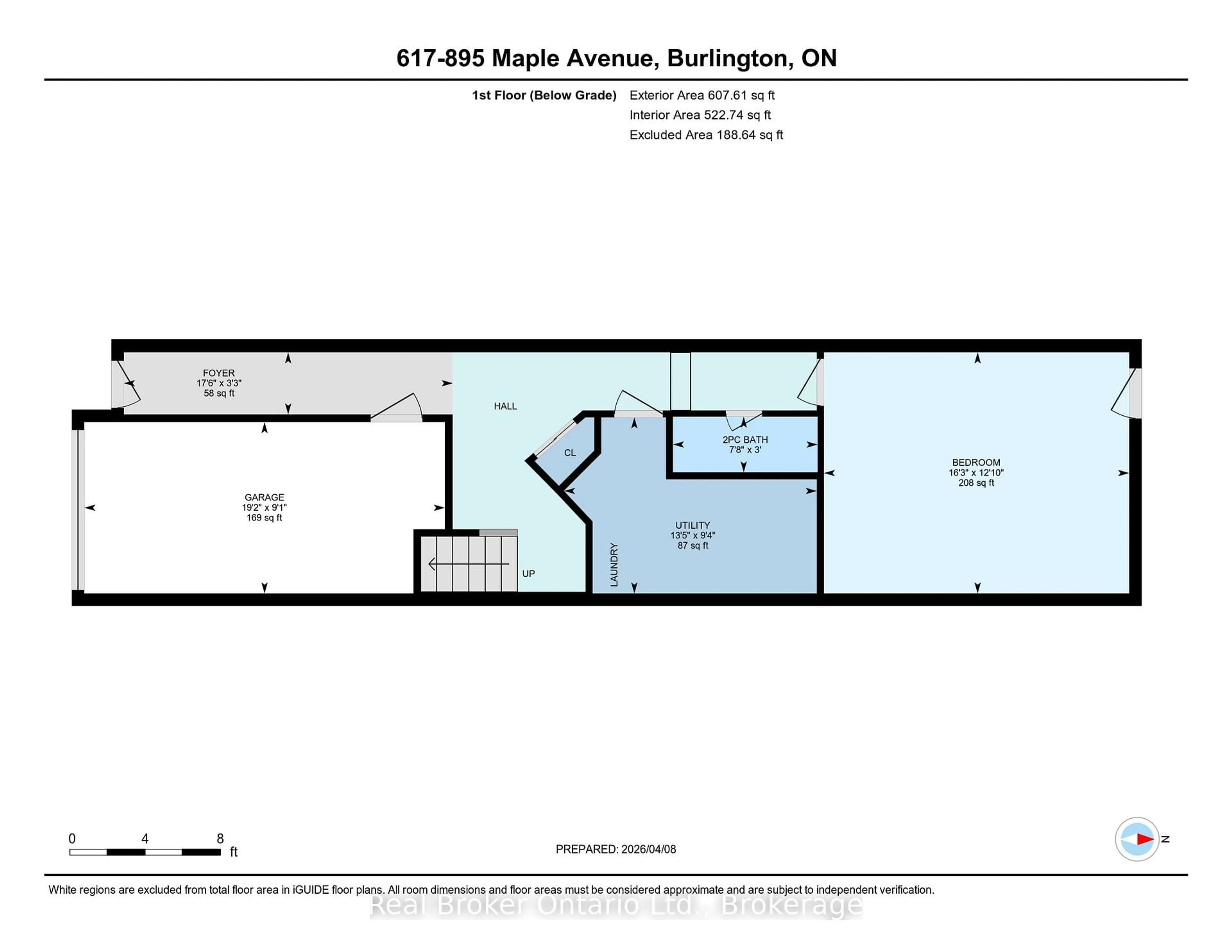 Floor plan for 895 Maple Ave #617, Burlington Ontario L7S 2H7