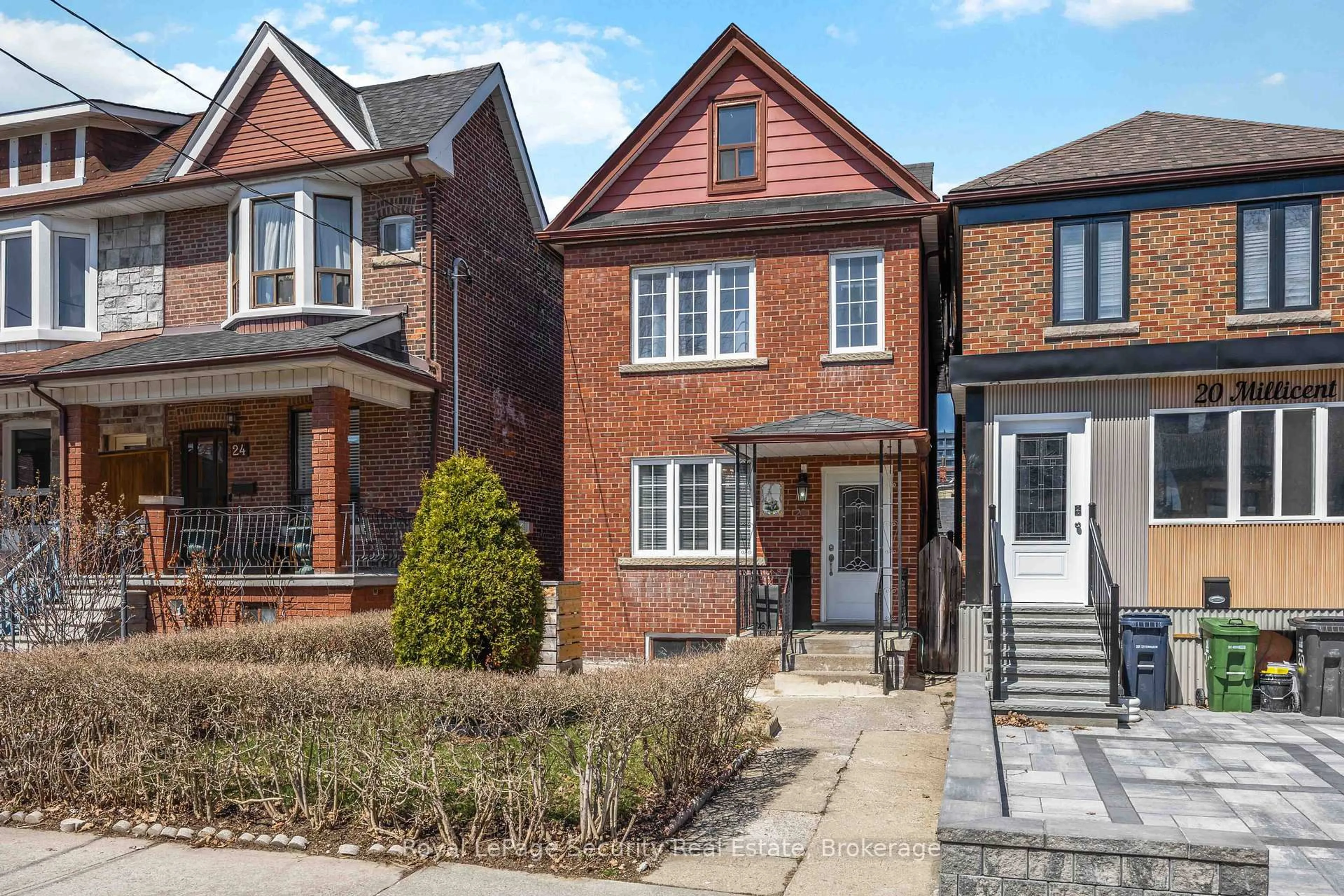Home with brick exterior material, street for 22 Millicent St, Toronto Ontario M6H 1W4