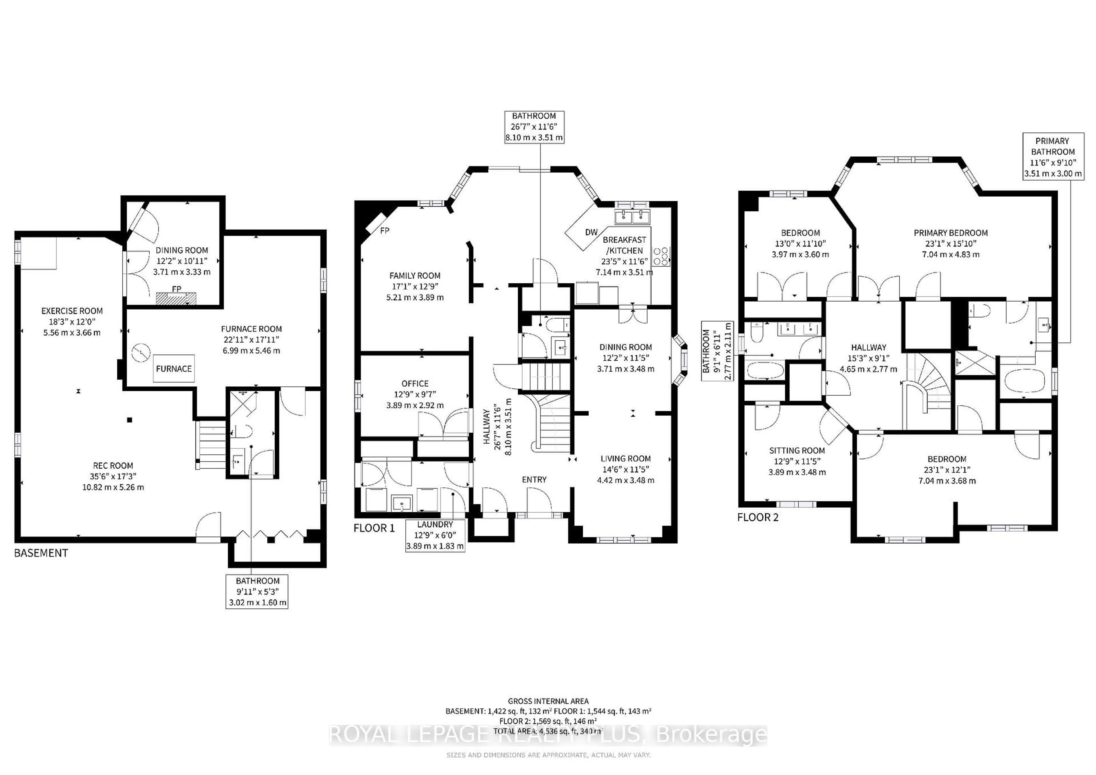 Floor plan for 314 Leacock Ave, Oakville Ontario L6H 5J1