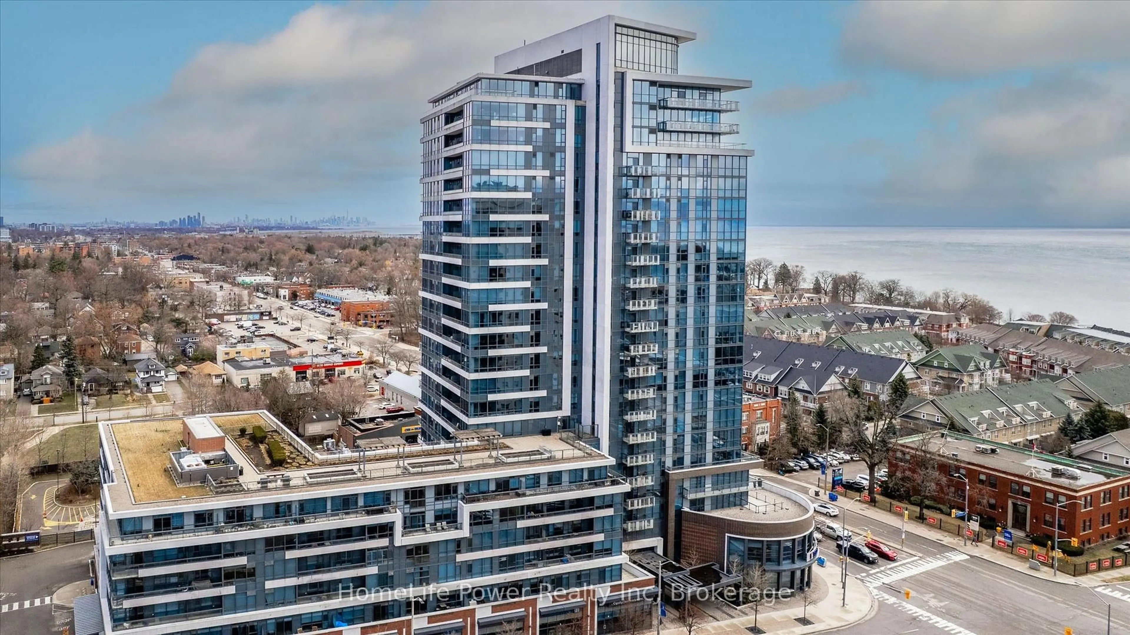A pic from outside/outdoor area/front of a property/back of a property/a pic from drone, city buildings view from balcony for 1 Hurontario St #1201, Mississauga Ontario L5G 0A3