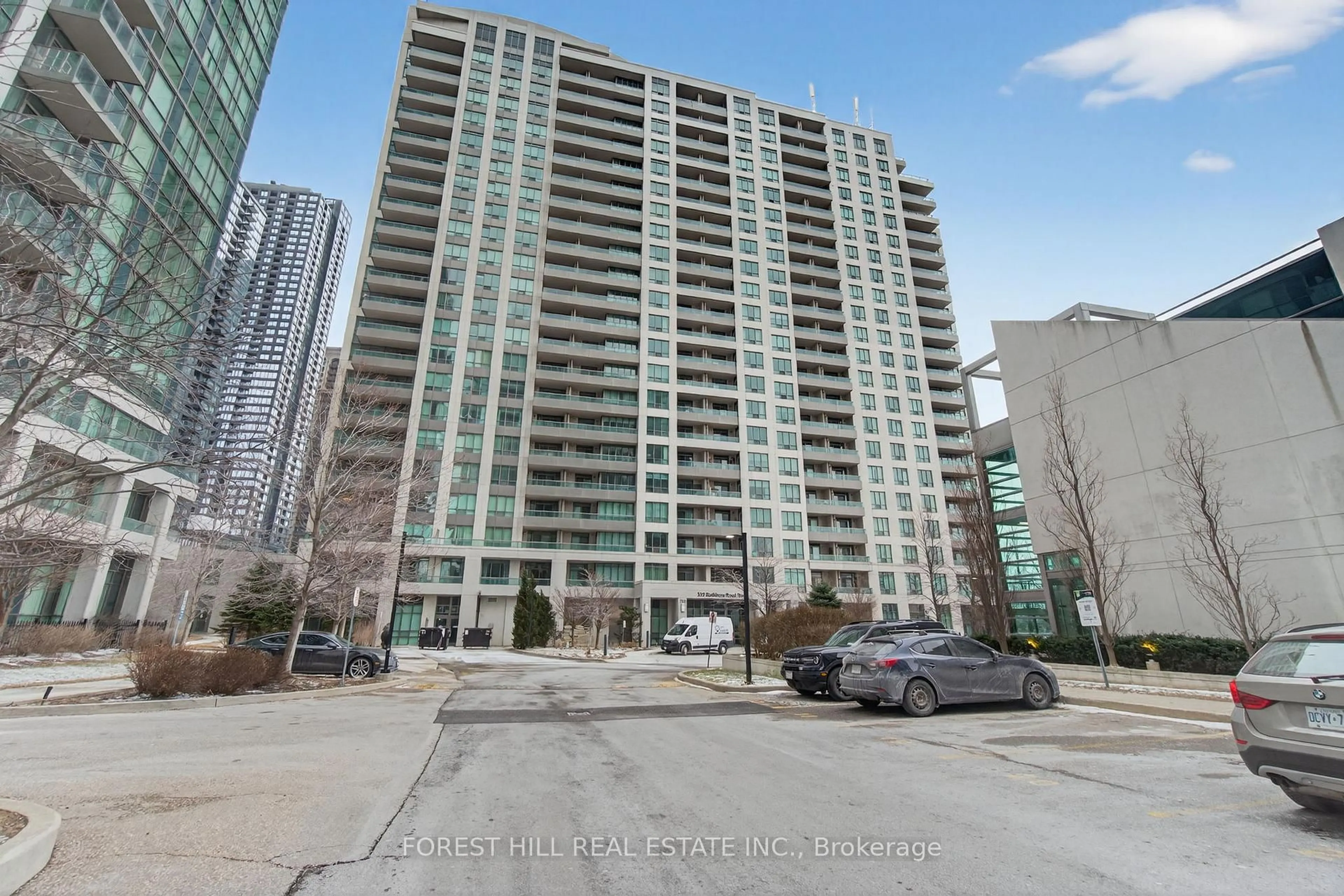 A pic from outside/outdoor area/front of a property/back of a property/a pic from drone, unknown for 335 Rathburn Rd #505, Mississauga Ontario L5B 0C8