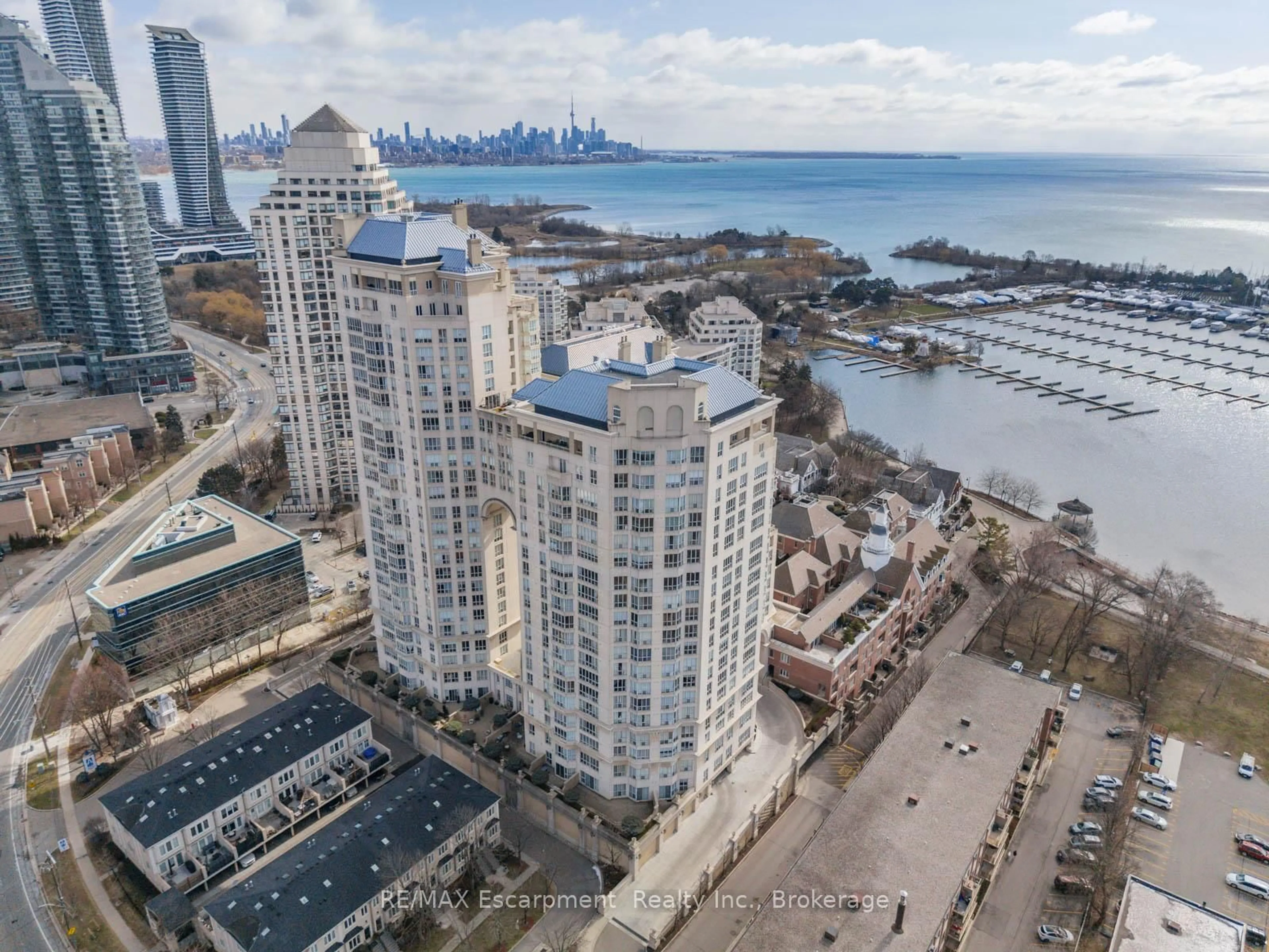 A pic from outside/outdoor area/front of a property/back of a property/a pic from drone, city buildings view from balcony for 2287 Lake Shore Rd #301, Toronto Ontario M8V 3Y1