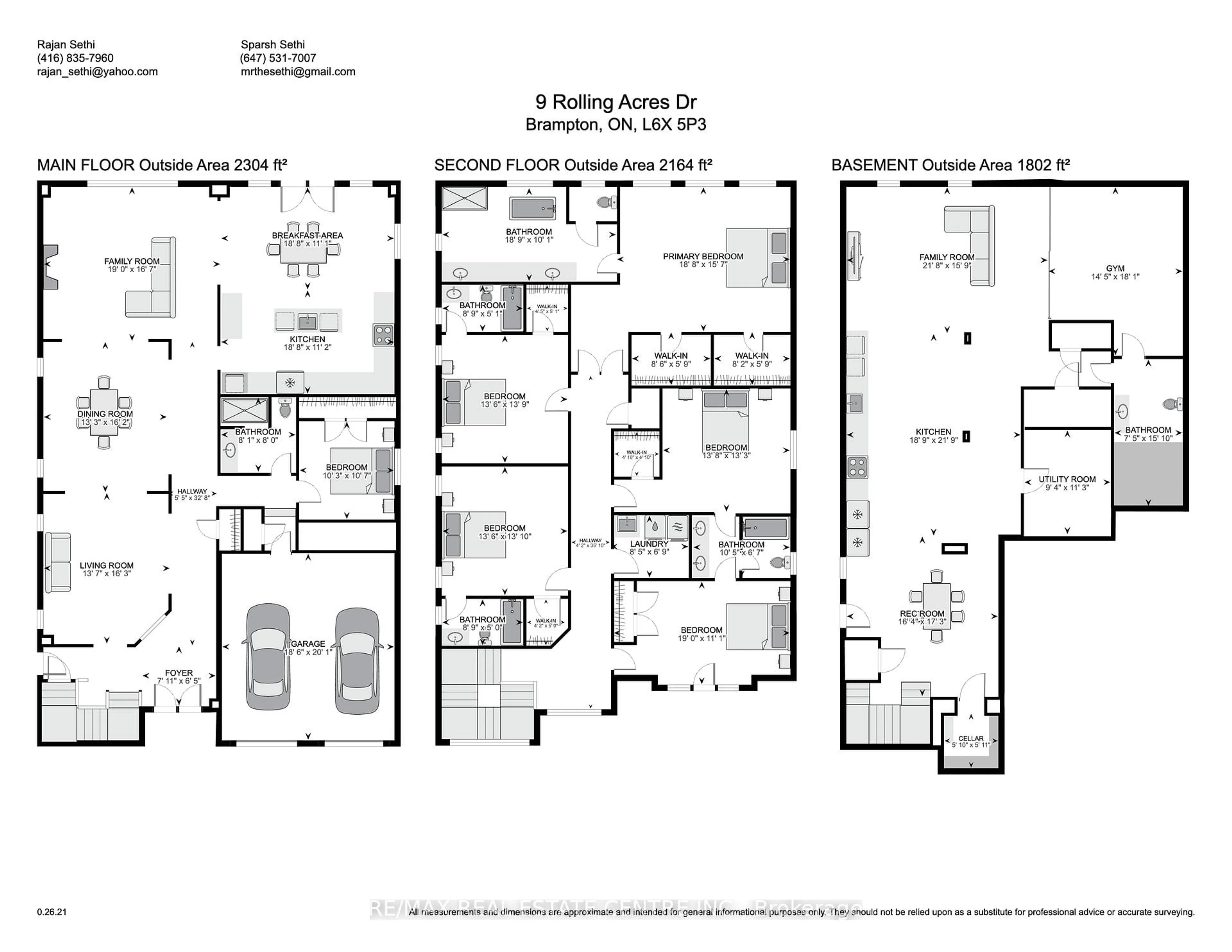 Floor plan for 9 Rolling Acres Dr, Brampton Ontario L6X 5P3