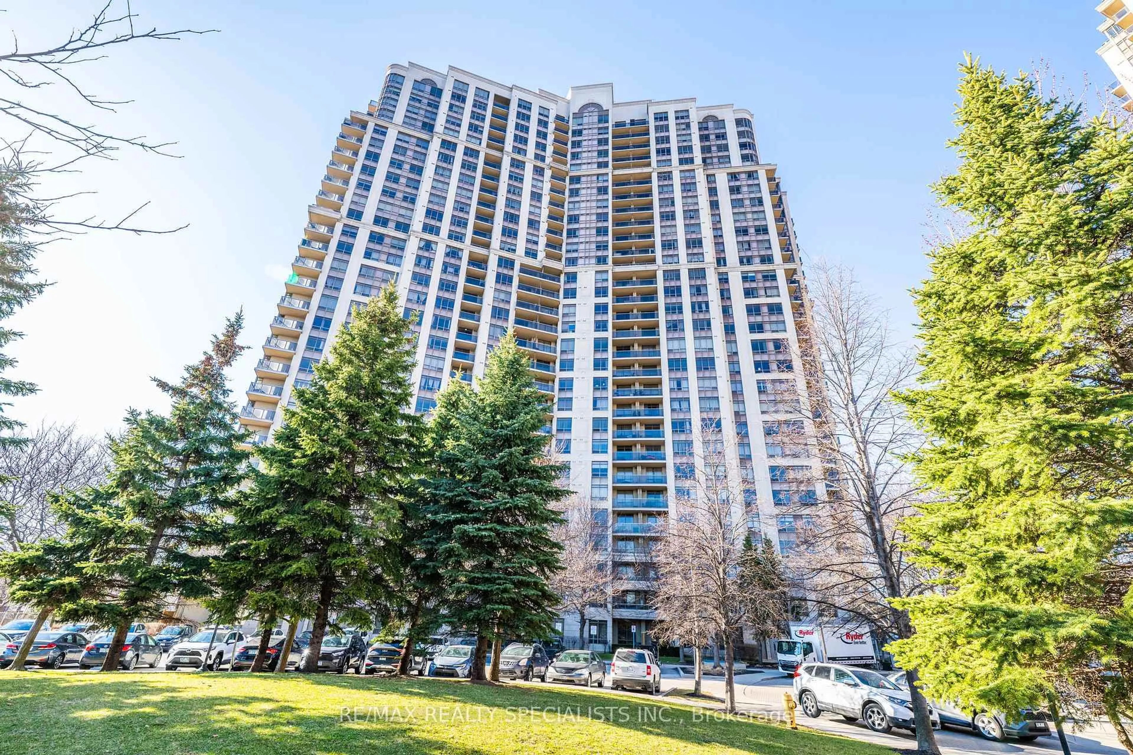 A pic from outside/outdoor area/front of a property/back of a property/a pic from drone, city buildings view from balcony for 710 Humberwood Blvd #1404, Toronto Ontario M9W 7J5