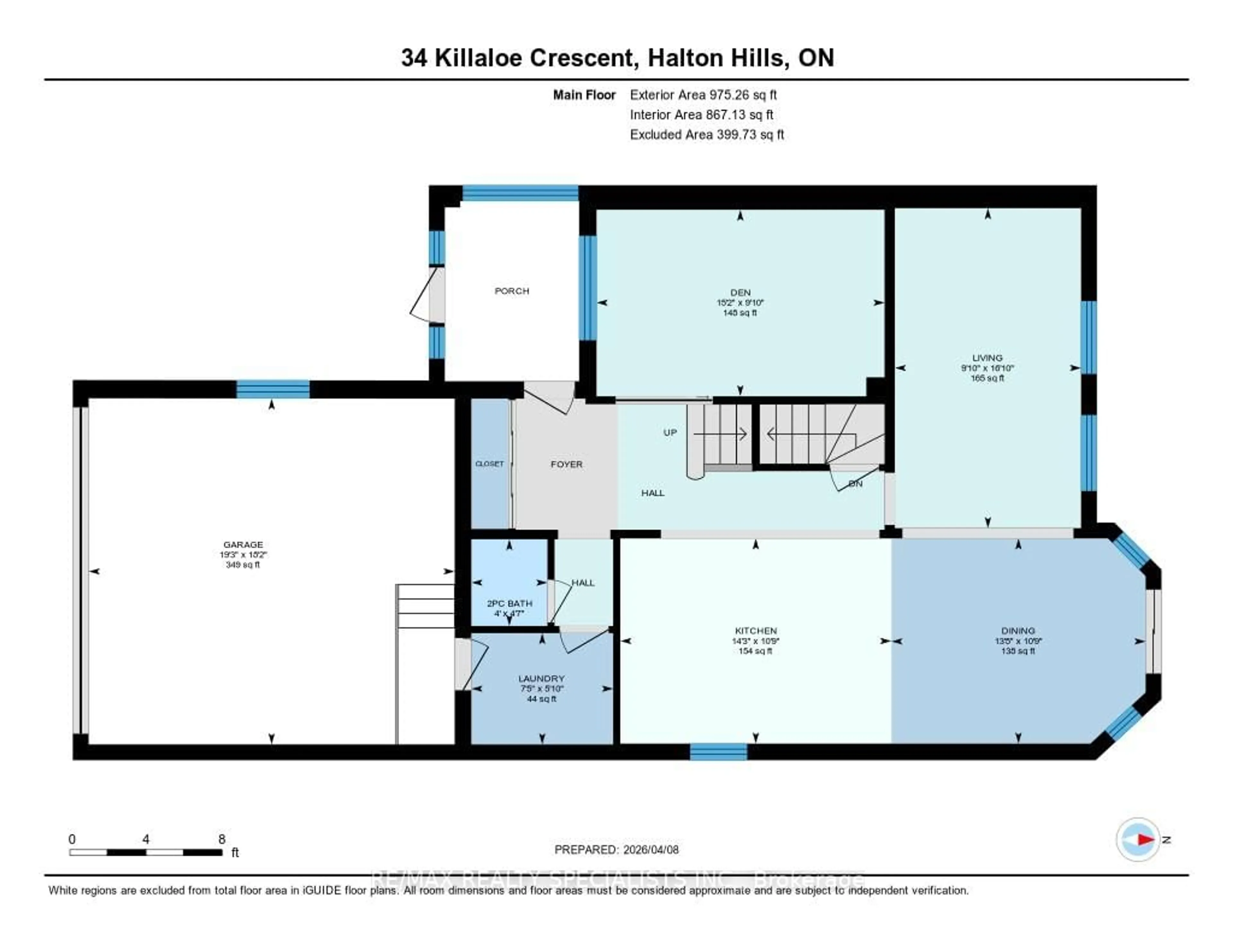Floor plan for 34 Killaloe Cres, Halton Hills Ontario L7G 5N2