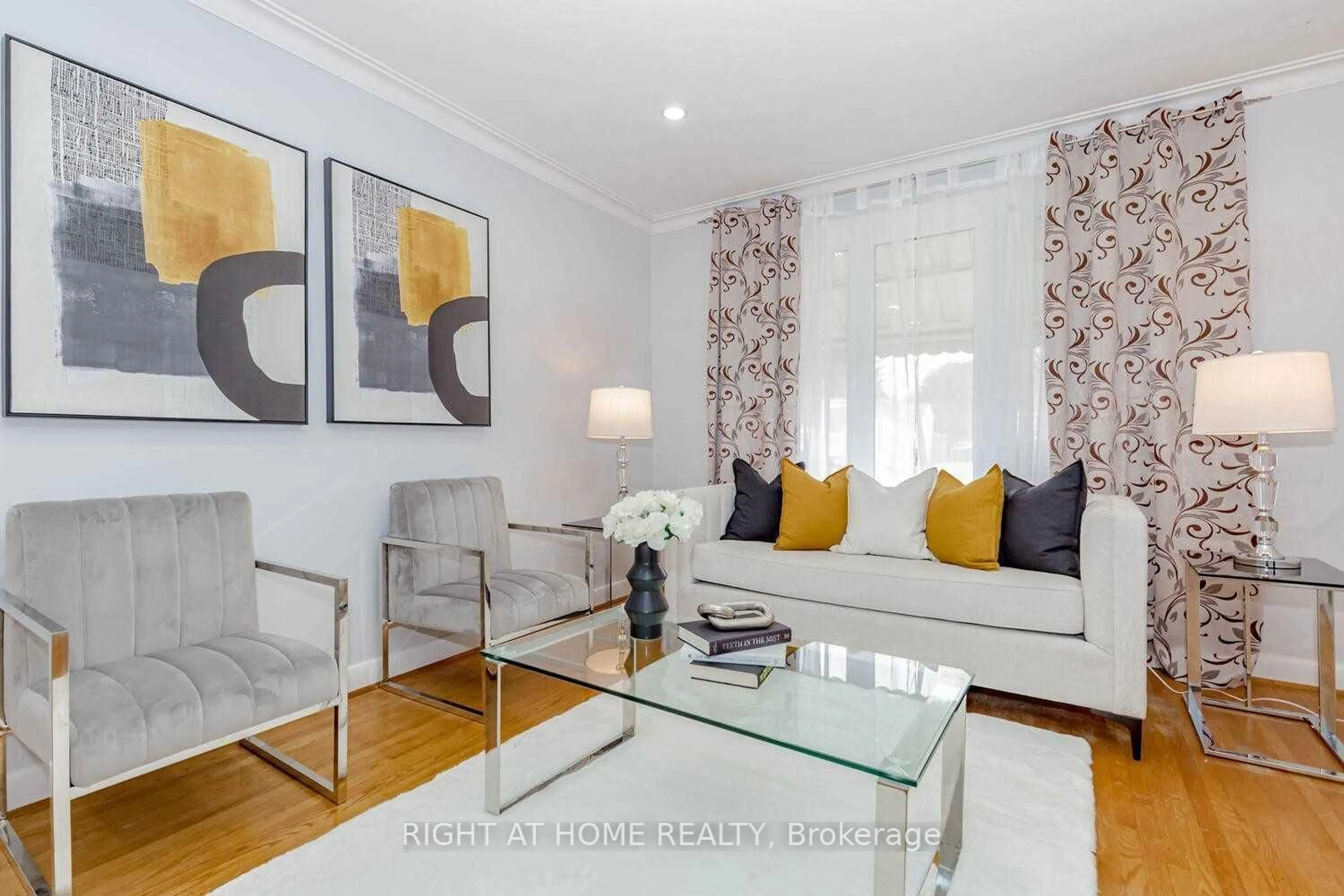 Living room with furniture, wood/laminate floor for 1205 Kipling Ave, Toronto Ontario M9B 3M8