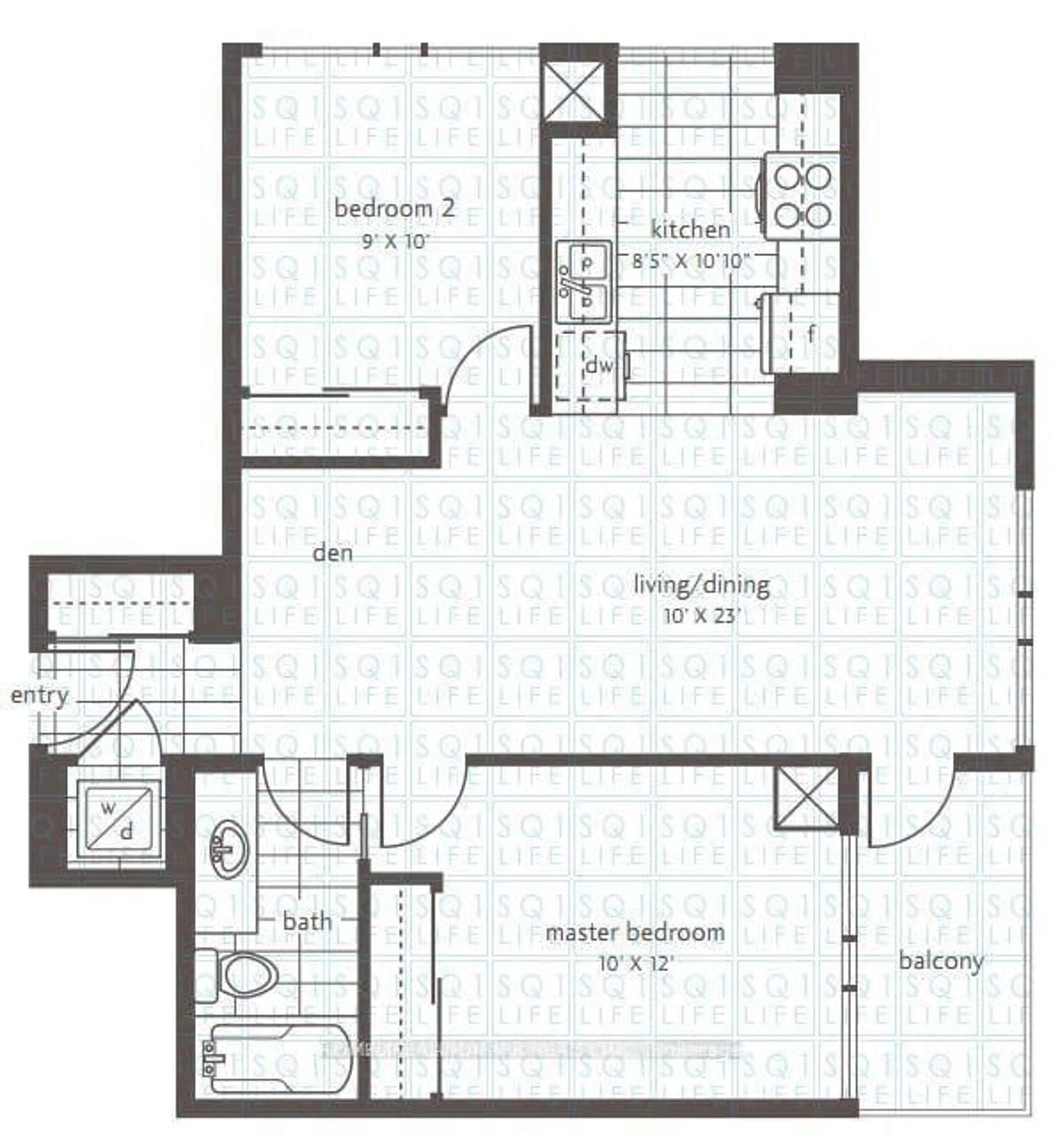 Floor plan for 4065 Brickstone Mews #3408, Mississauga Ontario L5B 0G3