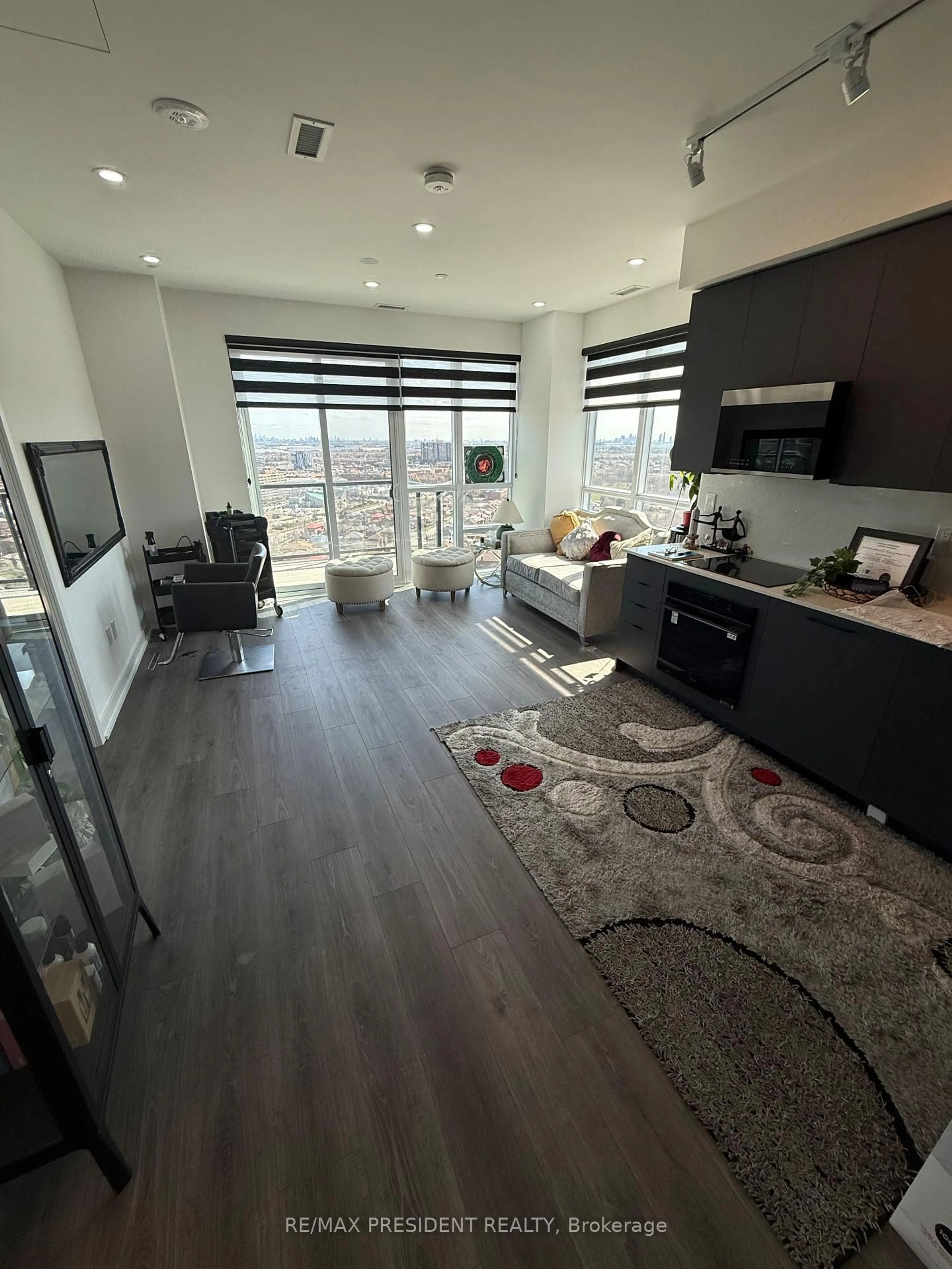 Open concept kitchen, wood/laminate floor for 225 Malta Ave #2104, Brampton Ontario L6Y 6T6