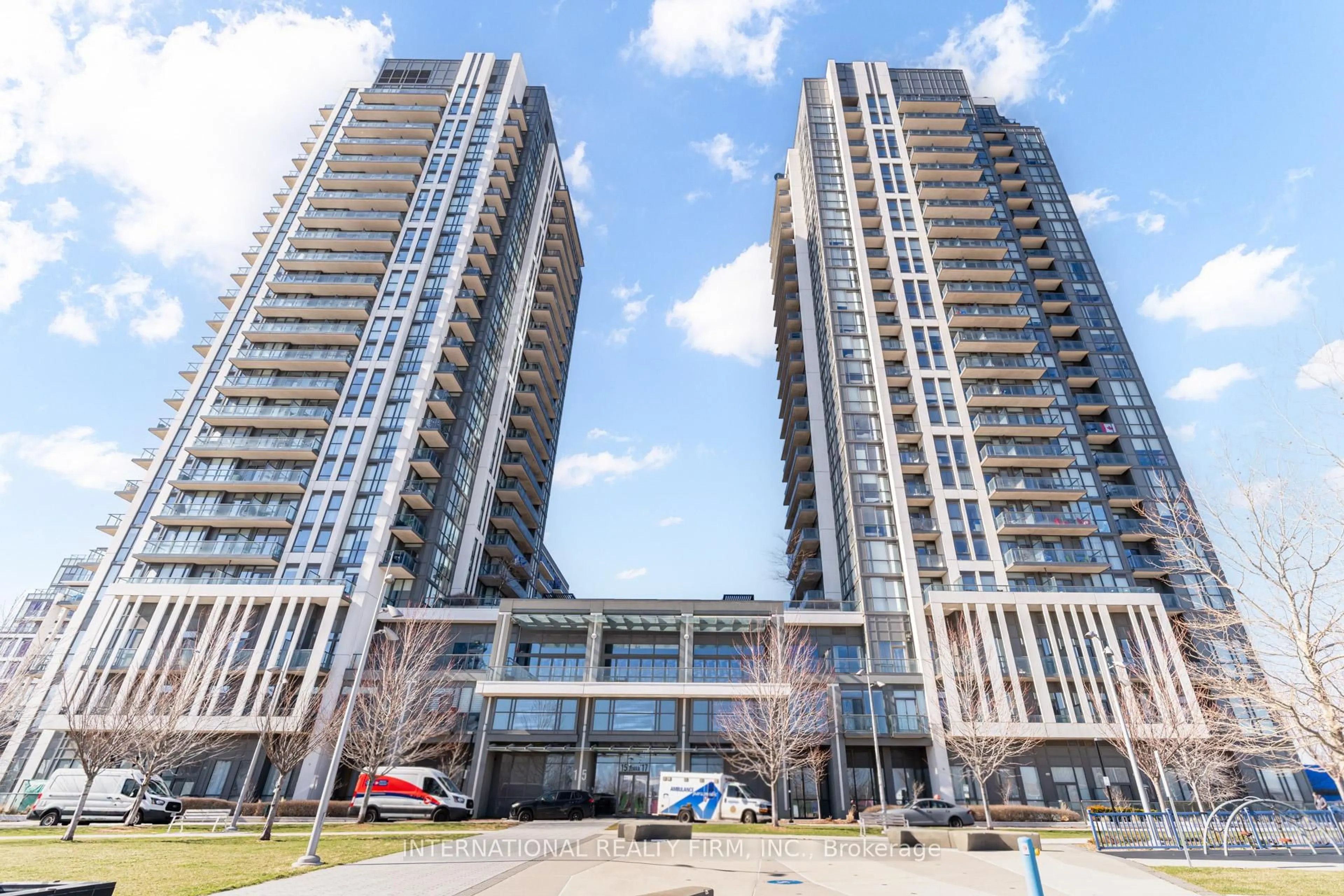 A pic from outside/outdoor area/front of a property/back of a property/a pic from drone, unknown for 17 Zorra St #1111, Toronto Ontario M8Z 0C8