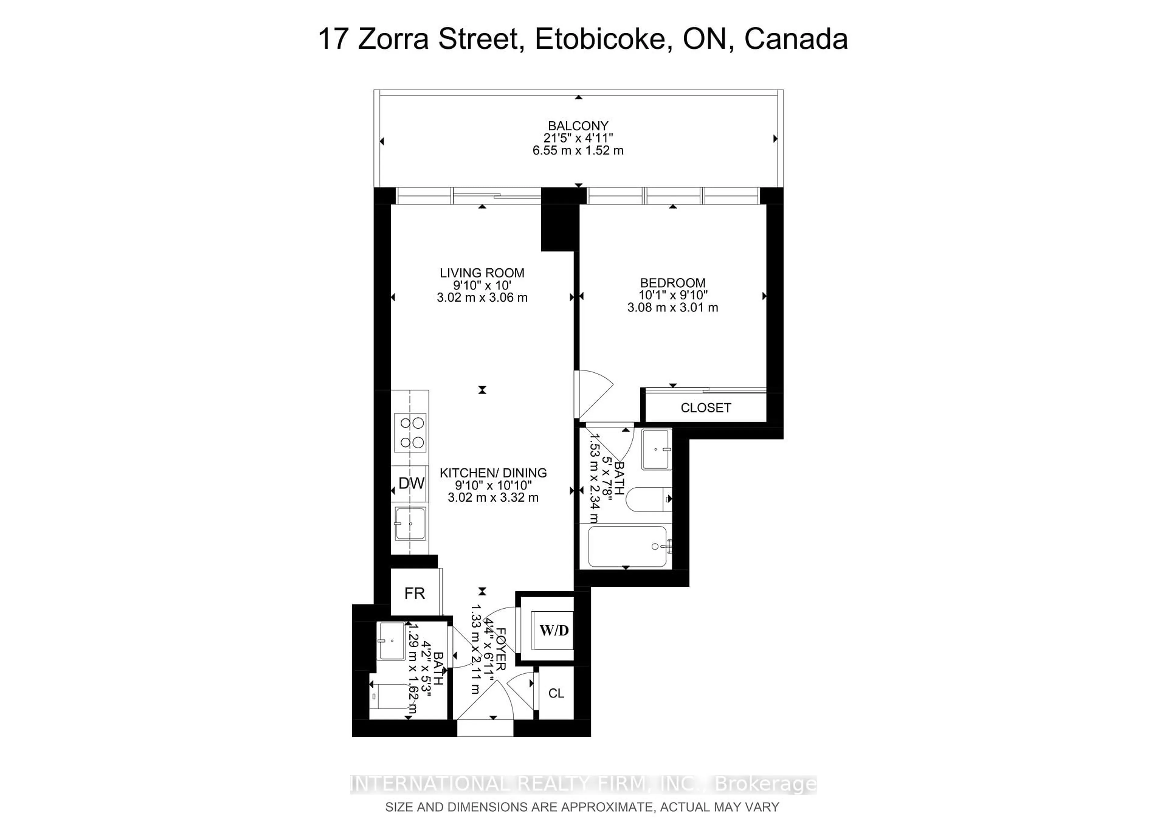Floor plan for 17 Zorra St #1111, Toronto Ontario M8Z 0C8