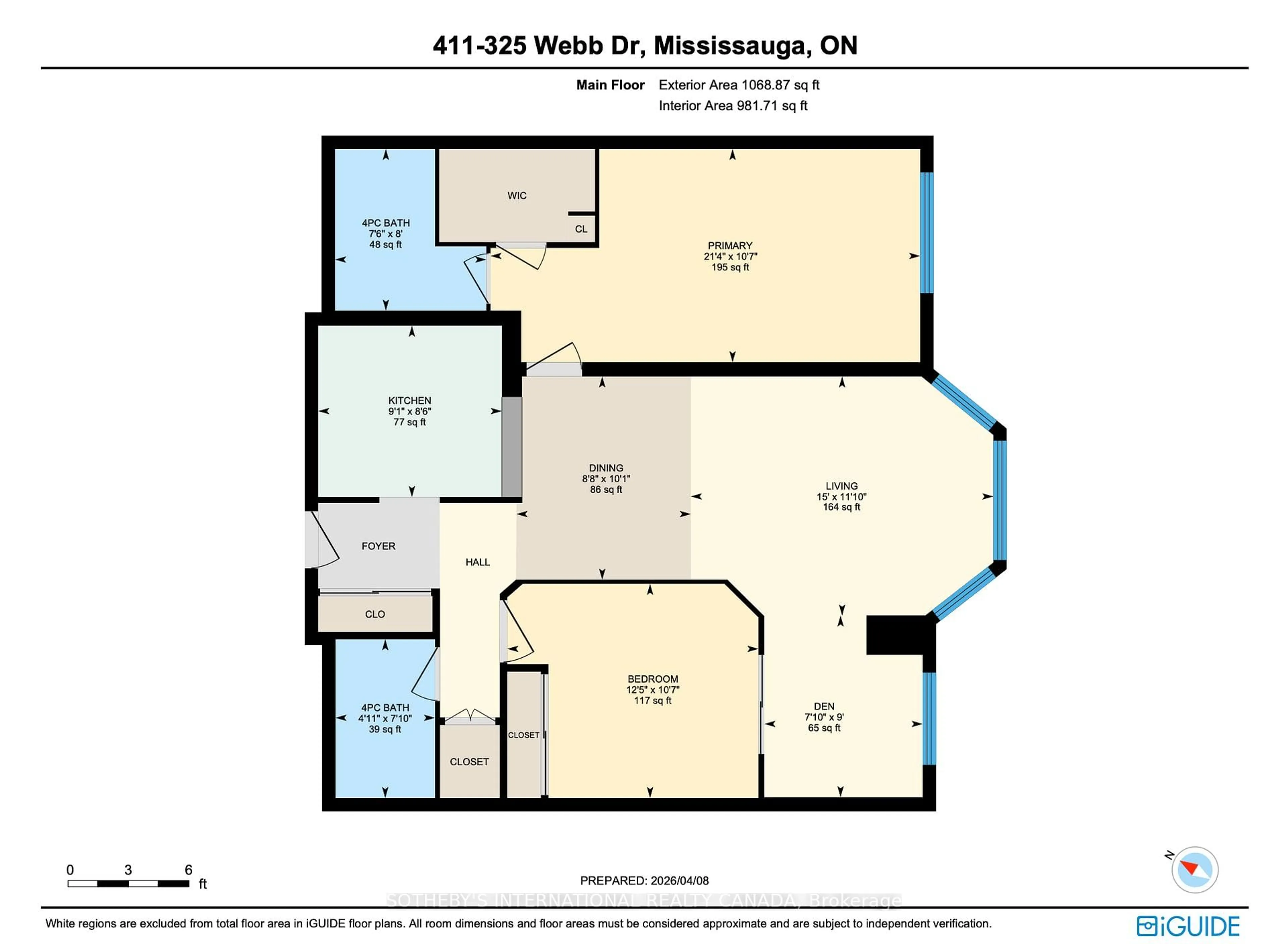 Floor plan for 325 Webb Dr #1411, Mississauga Ontario L5B 3Z9