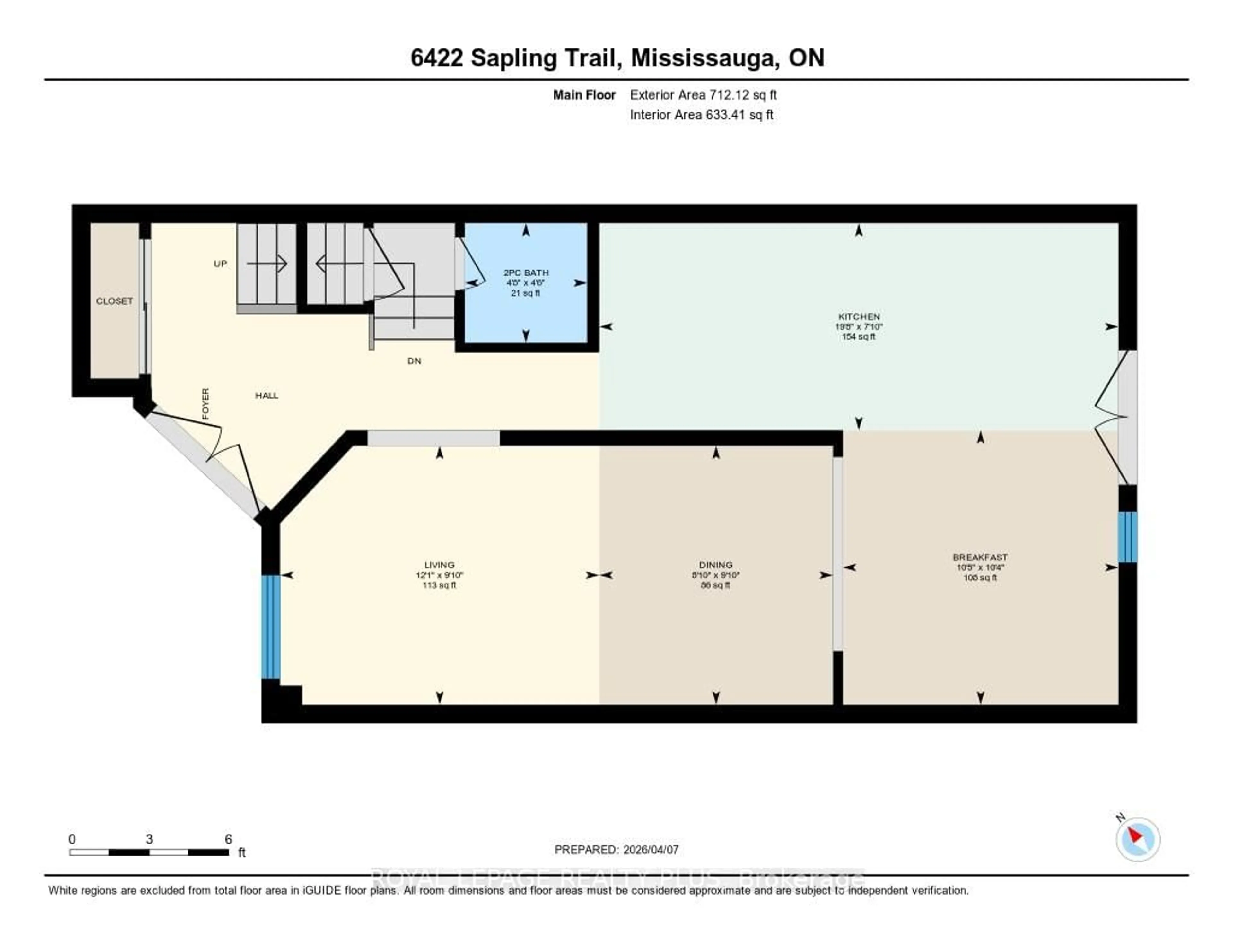 Floor plan for 6422 Sapling Tr, Mississauga Ontario L5N 7A4