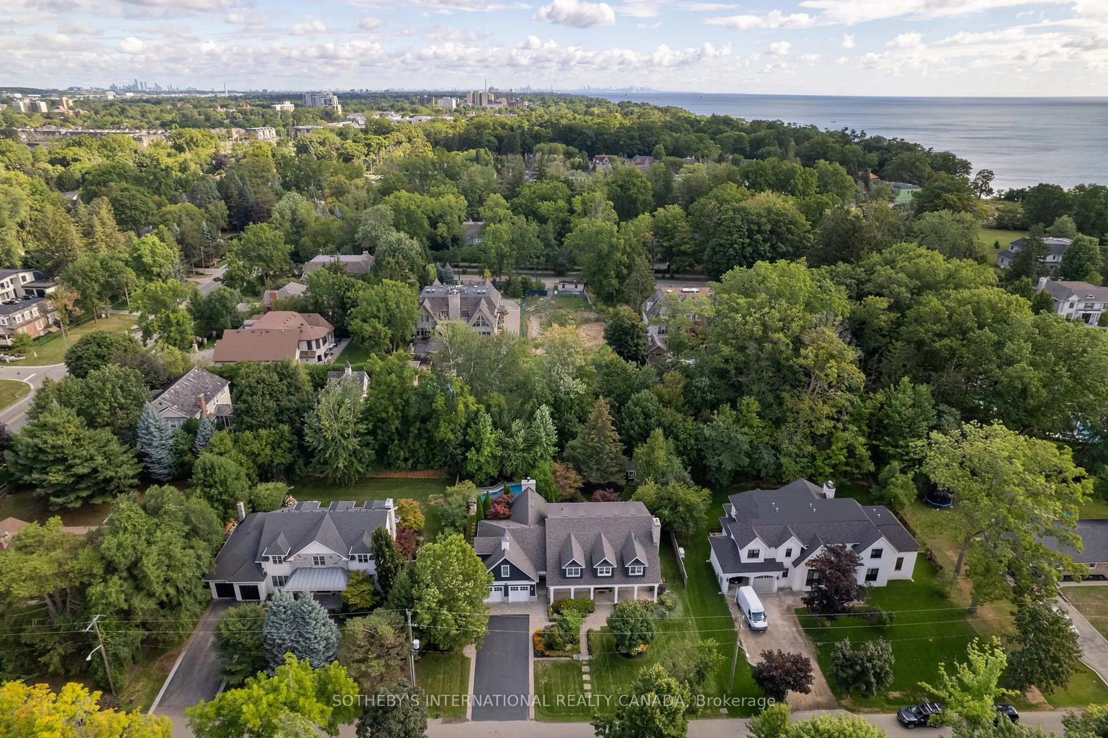 A pic from outside/outdoor area/front of a property/back of a property/a pic from drone, water/lake/river/ocean view for 79 Birch Hill Lane, Oakville Ontario L6K 2P1