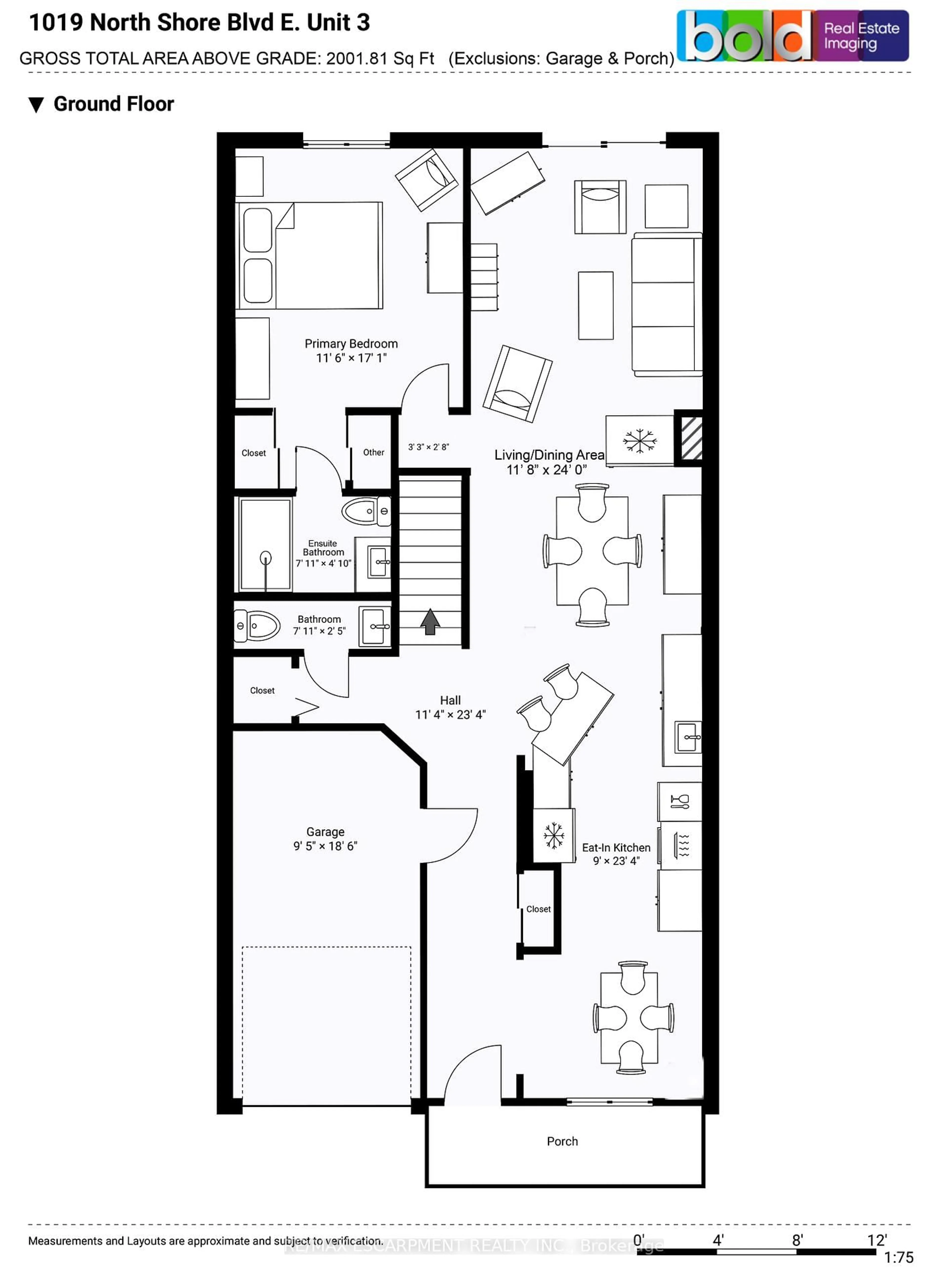 Floor plan for 1019 North Shore Blvd #3, Burlington Ontario L7T 1X8