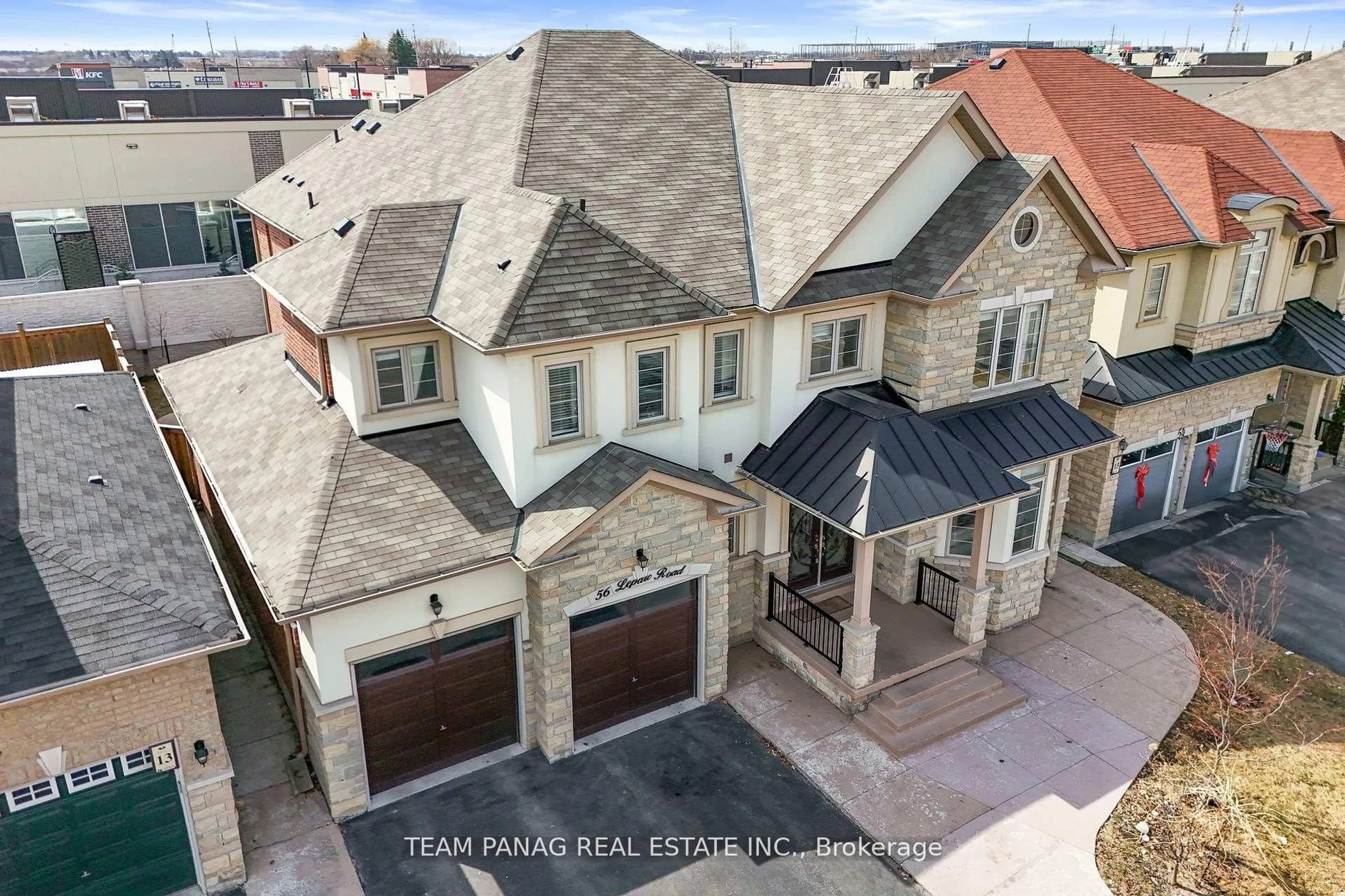 A pic from outside/outdoor area/front of a property/back of a property/a pic from drone, street for 56 Leparc Rd, Brampton Ontario L6P 2K7