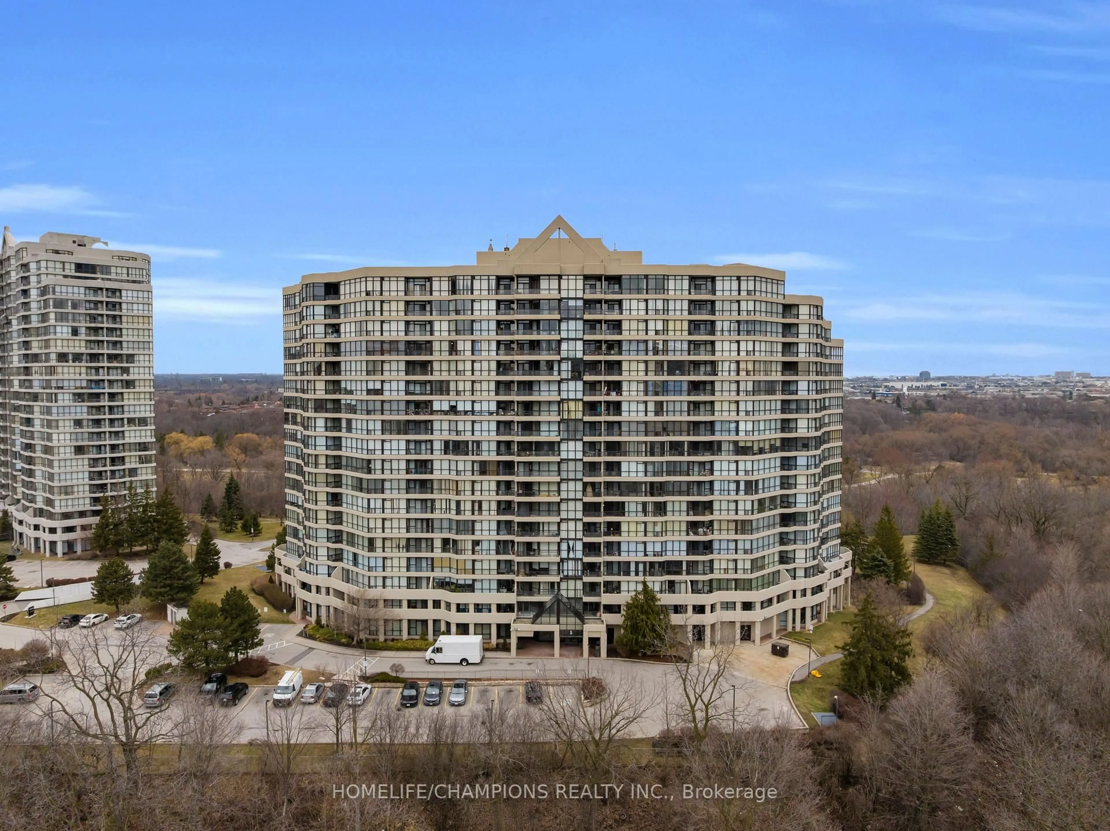 A pic from outside/outdoor area/front of a property/back of a property/a pic from drone, unknown for 5 Rowntree Rd #1403, Toronto Ontario M9V 5G9