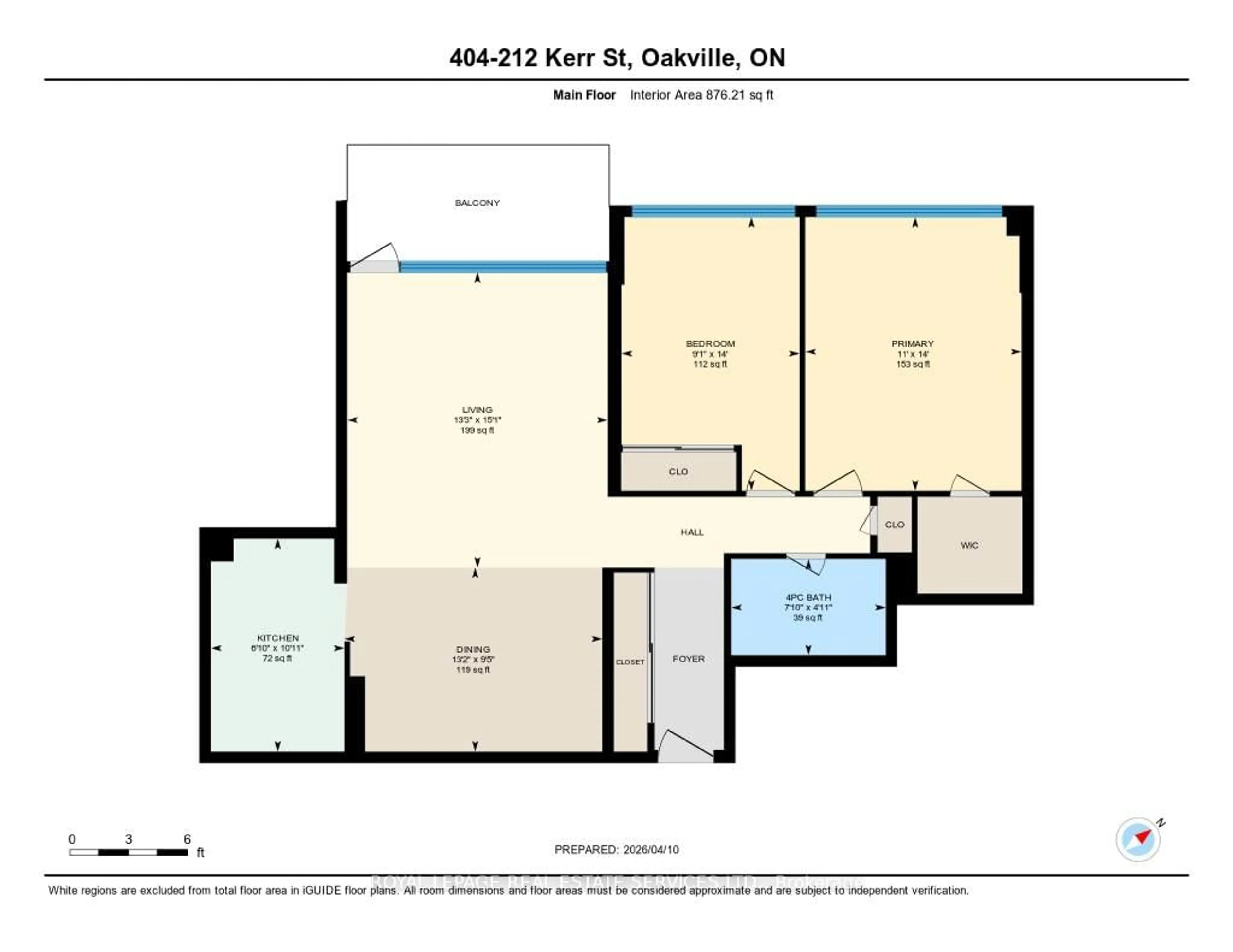 Floor plan for 212 Kerr St #404, Oakville Ontario L6K 3B1